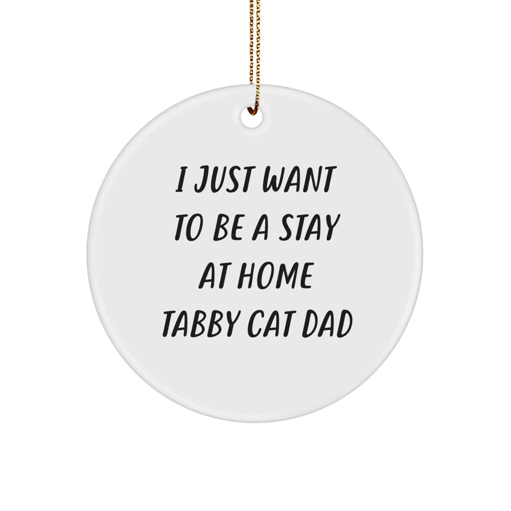 Funny Tabby Cat Dad Christmas Ornaments - I Just Want To Be A Stay At Home Tabby Cat Dad
