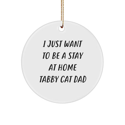 Funny Tabby Cat Dad Christmas Ornaments - I Just Want To Be A Stay At Home Tabby Cat Dad