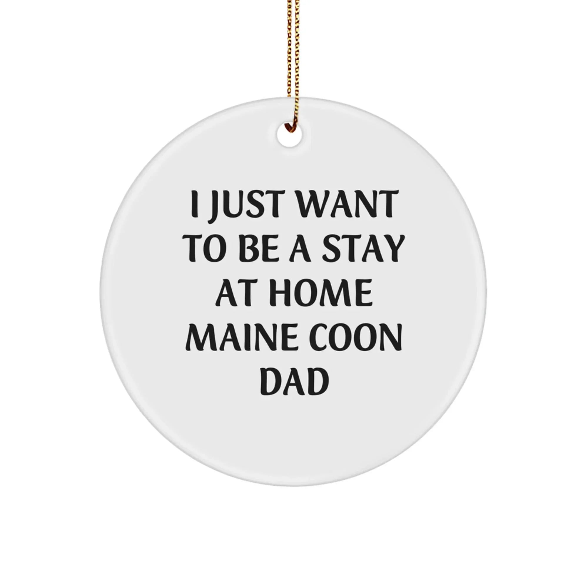 Maine Coon Cat Dad Decor Christmas Circle Ornament Gifts from Men to Friends and Family