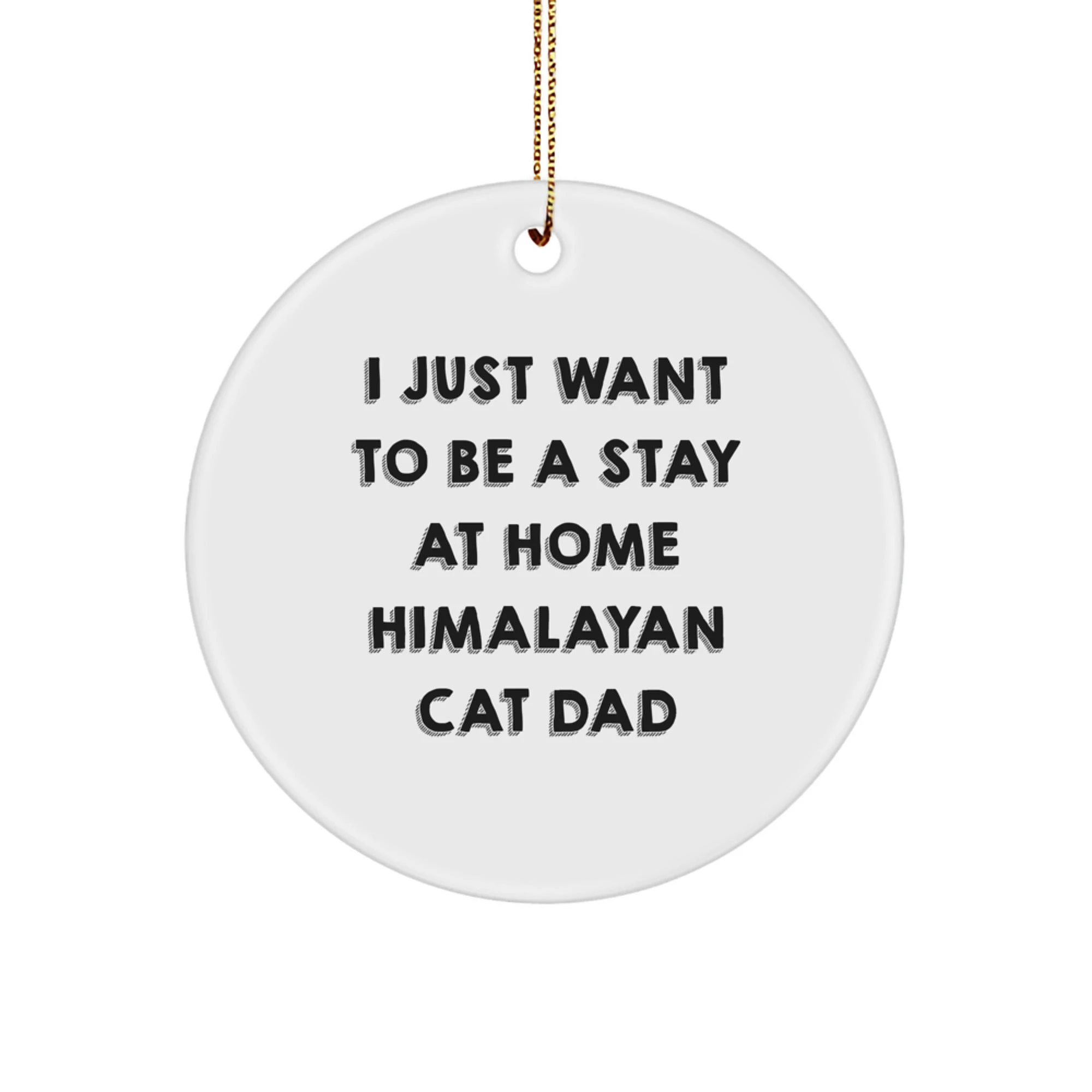 Funny Himalayan Cat Gifts for Husband from Wife, Christmas Unique Circle Ornaments, I Just Want To Be A Stay At Home Dad