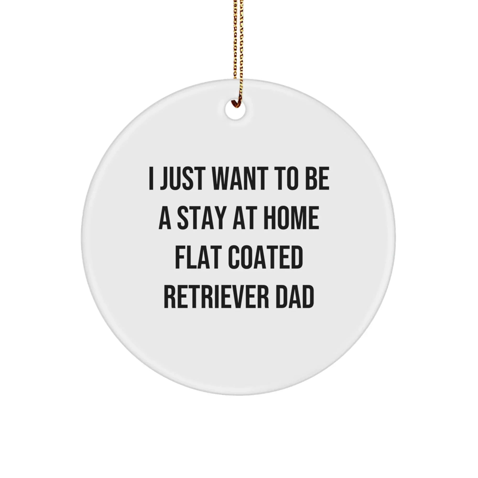 Funny Flat Coated Retriever Dog Gifts for Men from I Just Want To Be A Stay At Home Flat Coated Retriever Dad Christmas Circle Ornament