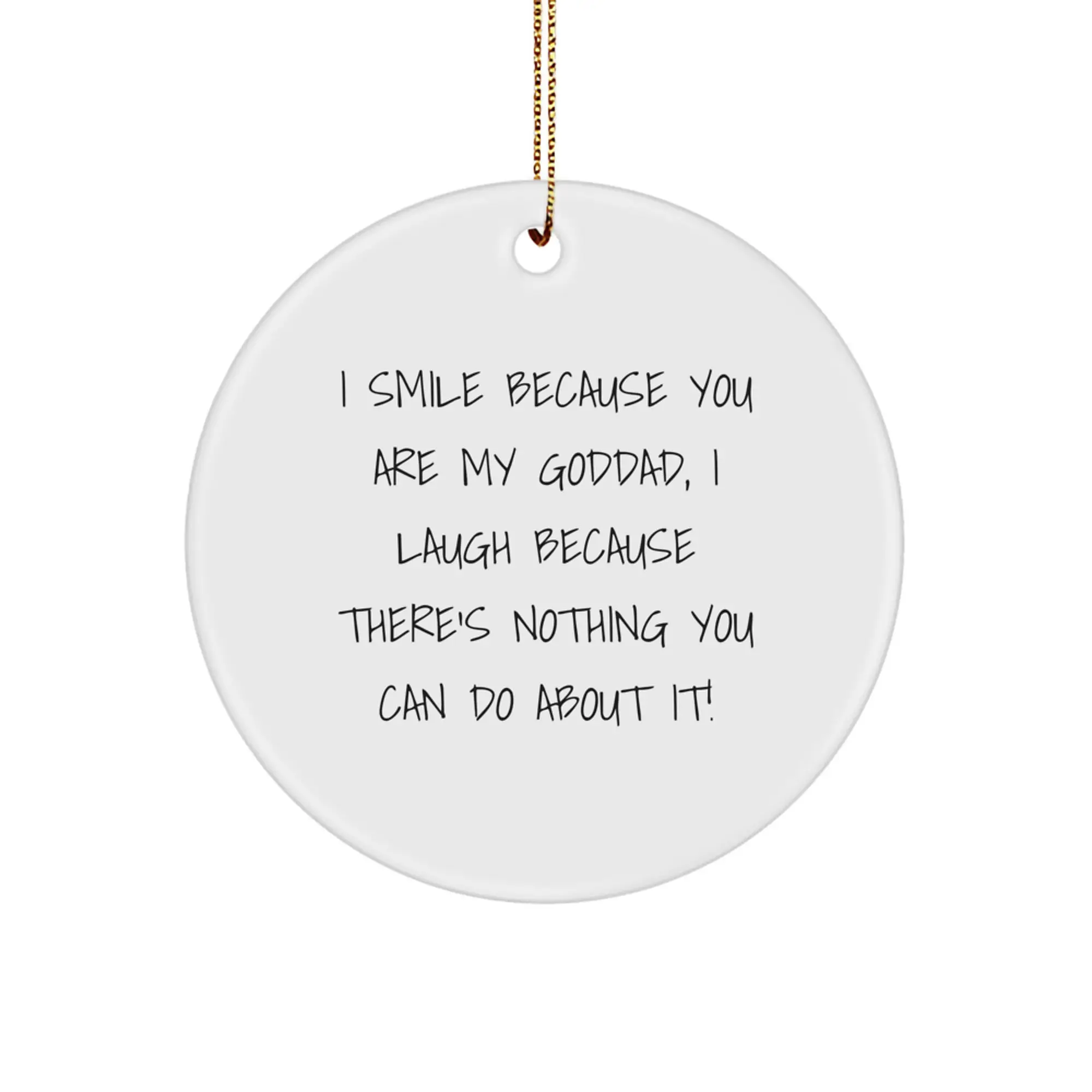 Funny Goddad Circle Ornament, Gifts from Friends and Family for Goddad, Christmas Unique Gifts for Him - Image 1