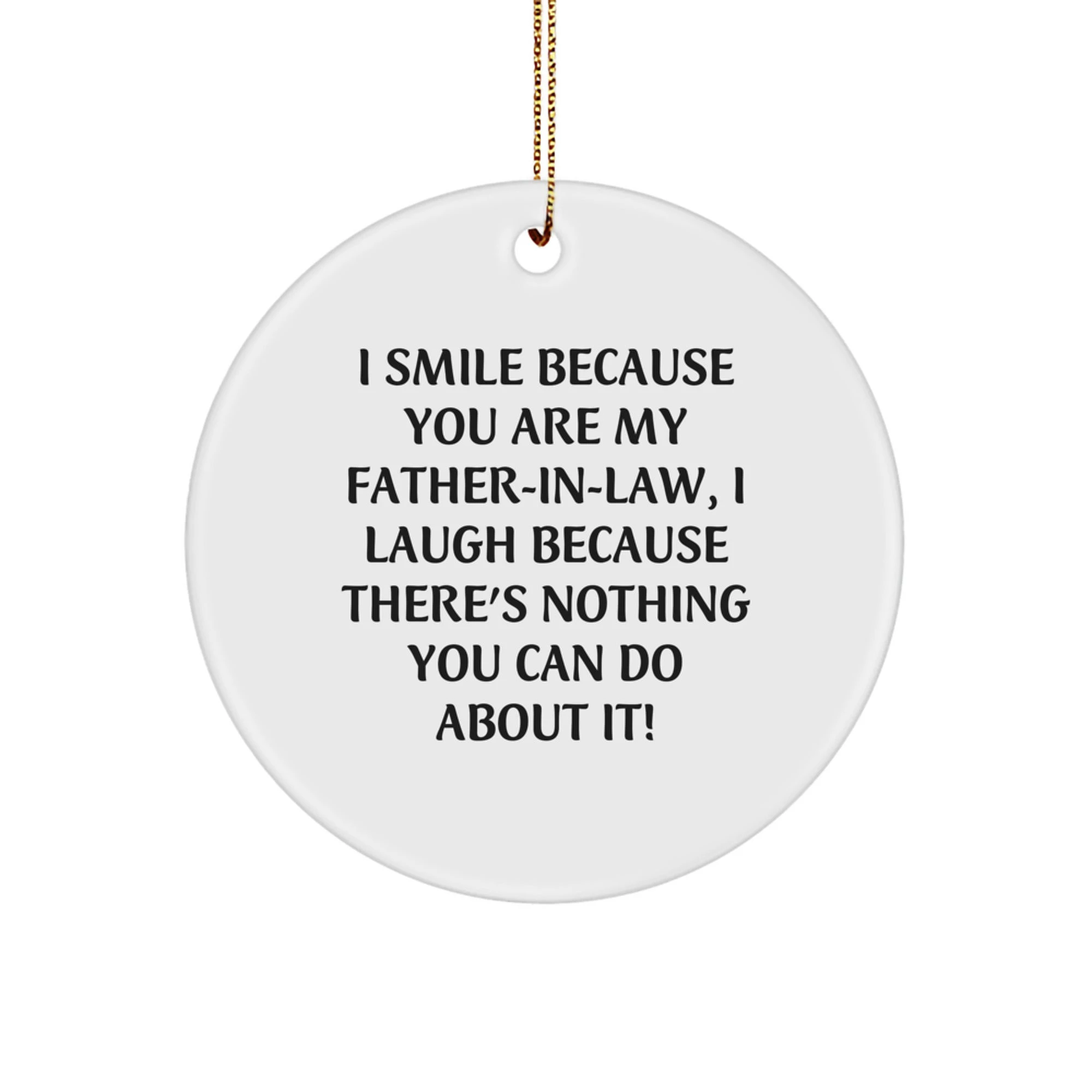 Funny Father-in-law Circle Ornament Gifts from Men to Father-in-law, Cute Christmas Unique Gifts for Father-in-law - Image 1