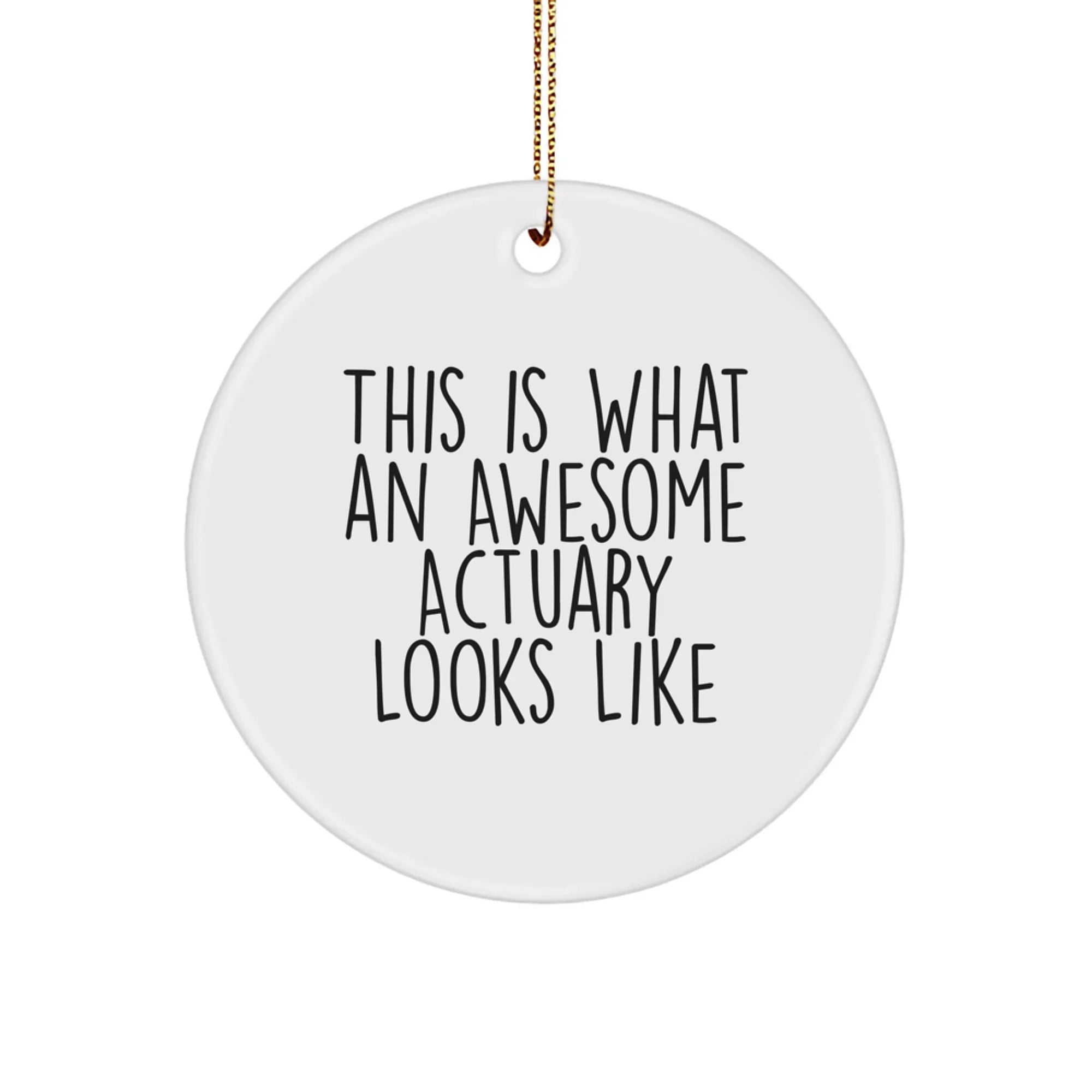 Funny Actuary Gifts for Men, 'This Is What An Awesome Actuary Looks Like' Circle Ornament Christmas Unique Gifts from Family