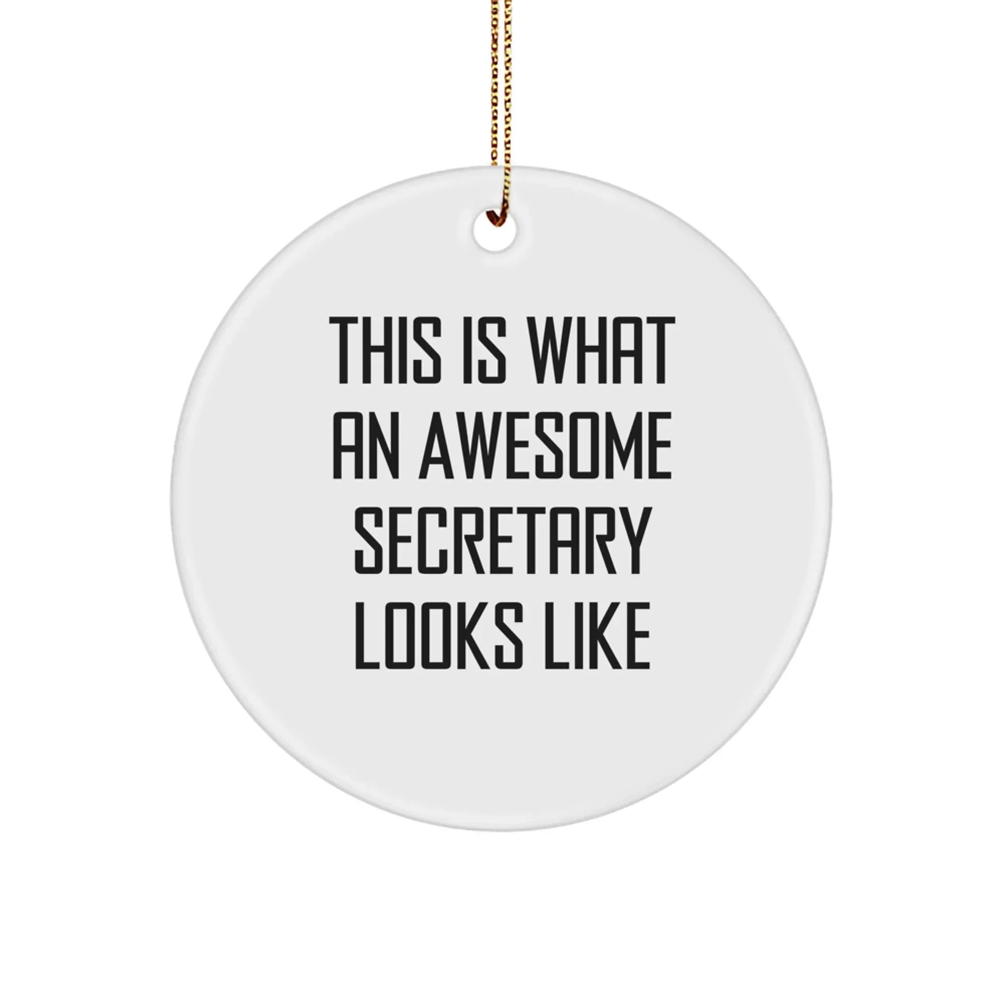 Funny Secretary Gifts from Friends - This Is What An Awesome Secretary Looks Like Circle Ornament for Christmas, Gifts for Secretary, Friends, Family, and Coworkers