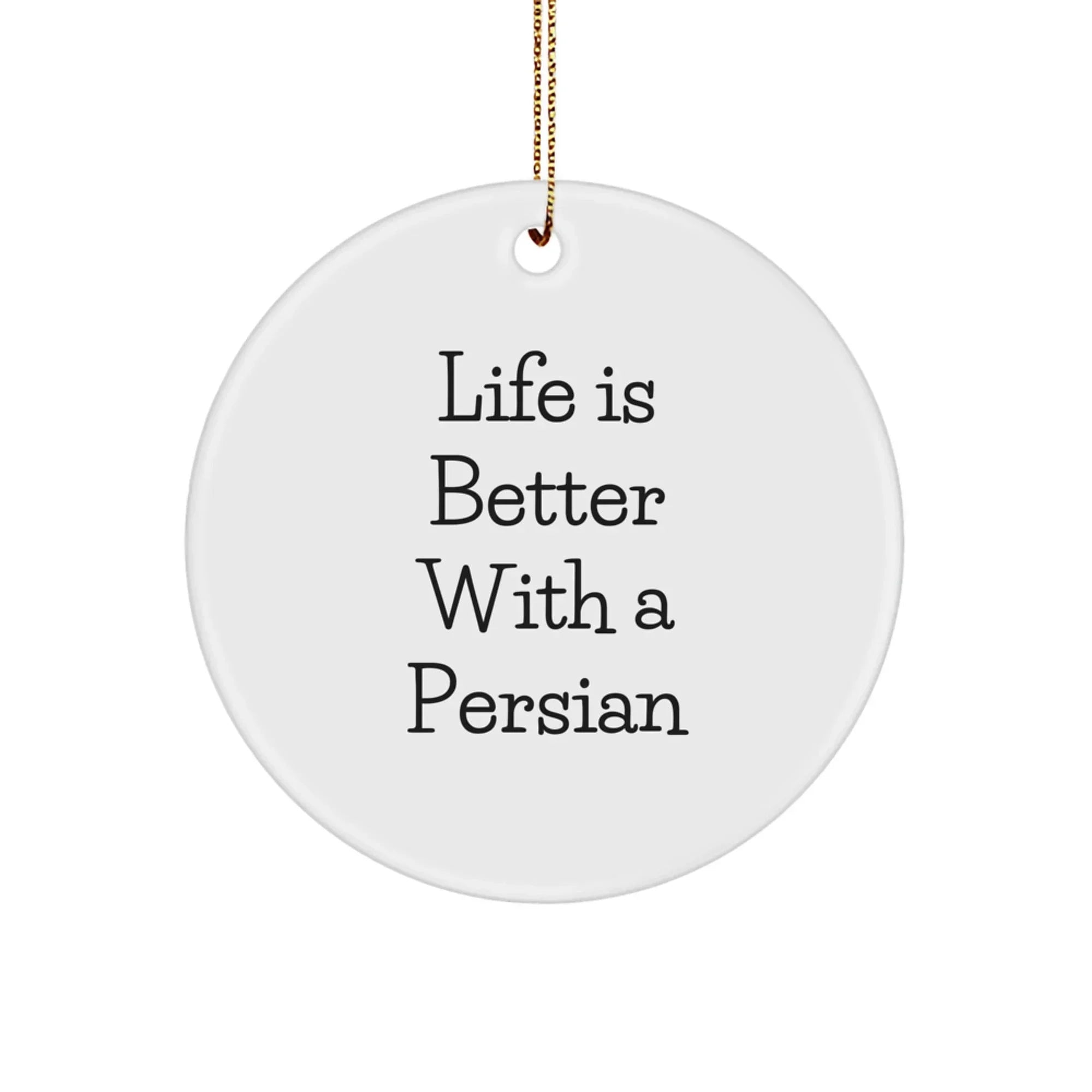Funny Persian Cat Gifts for Women, Circle Ornament Life Is Better With A Persian, Unique Christmas Memorable Presents from Friends and Family