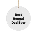 Funny Bengal Cat Dad Circle Christmas Tree Ornament - Best Bengal Dad Ever Gift