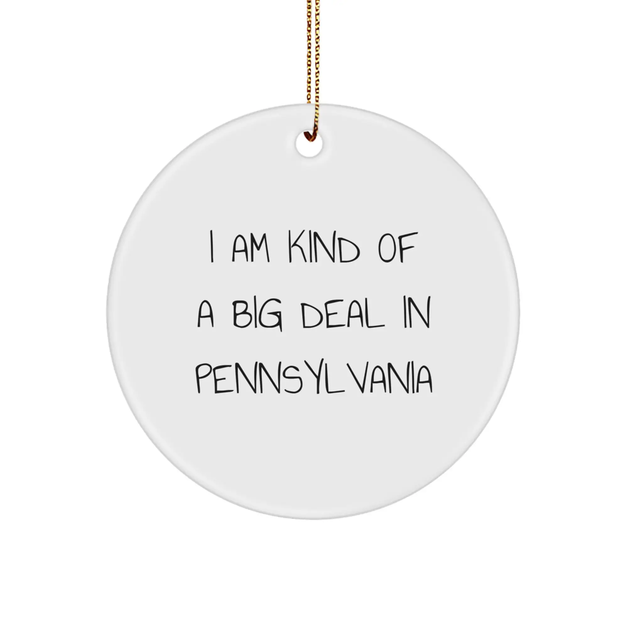 Funny 'I Am Kind Of A Prime Selection In Pennsylvania' Circle Ornament, Gifts from Pennsylvania Lovers to Family Members, Christmas Unique Gifts for Men Women Friends Coworkers - Image 1
