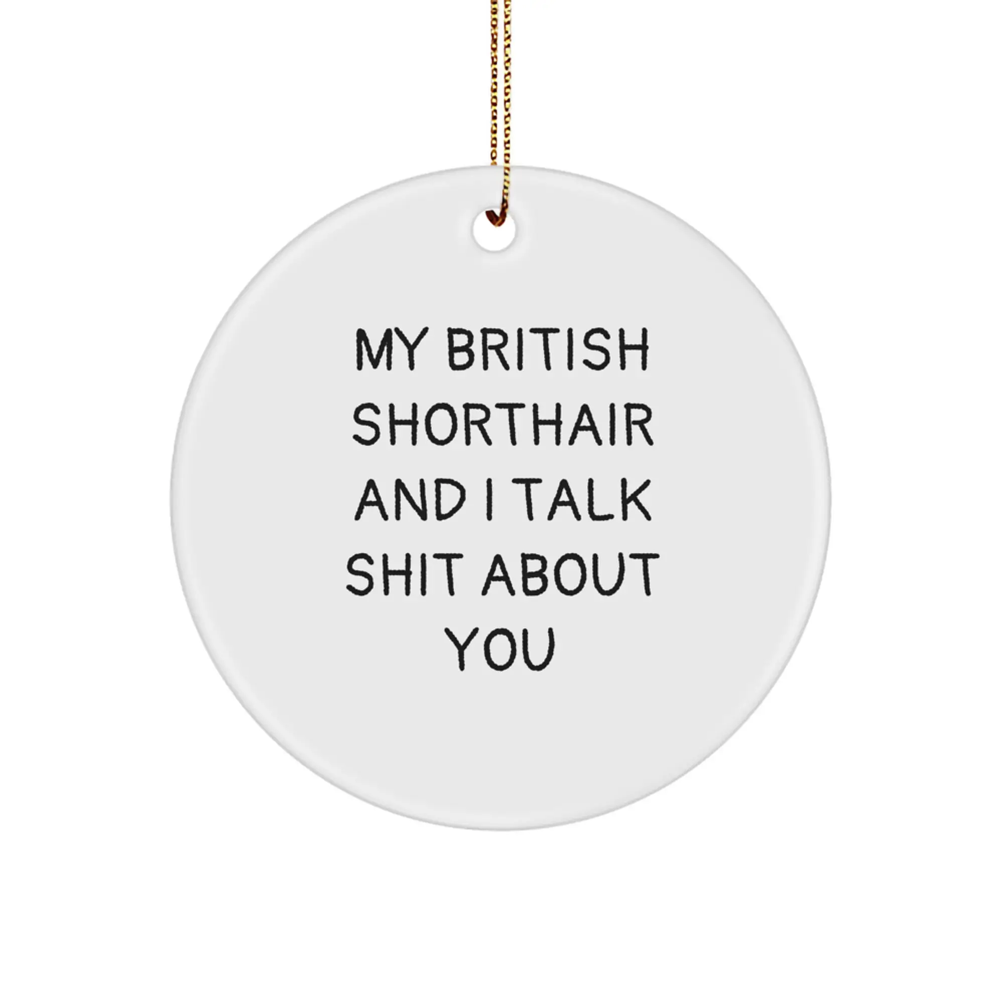 Christmas Gift for Her British Shorthair Circle Ornament Present - Image 1