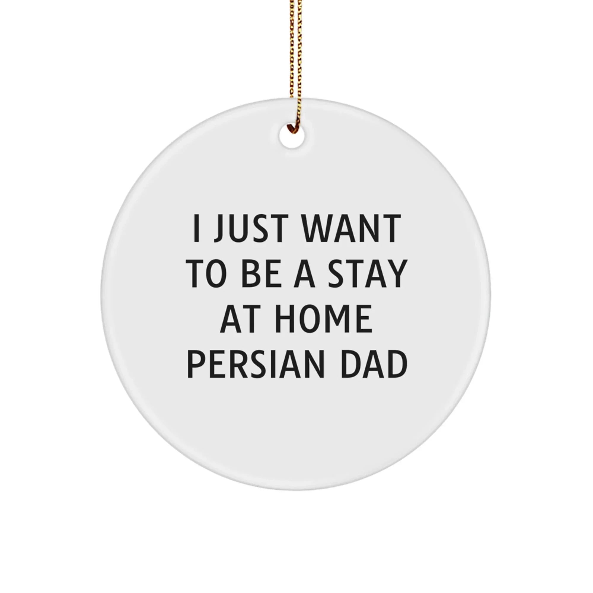 Funny Persian Cat Gifts from Men to Family - 'I Just Want To Be A Stay At Home Persian Dad' Christmas Unique Circle Ornament