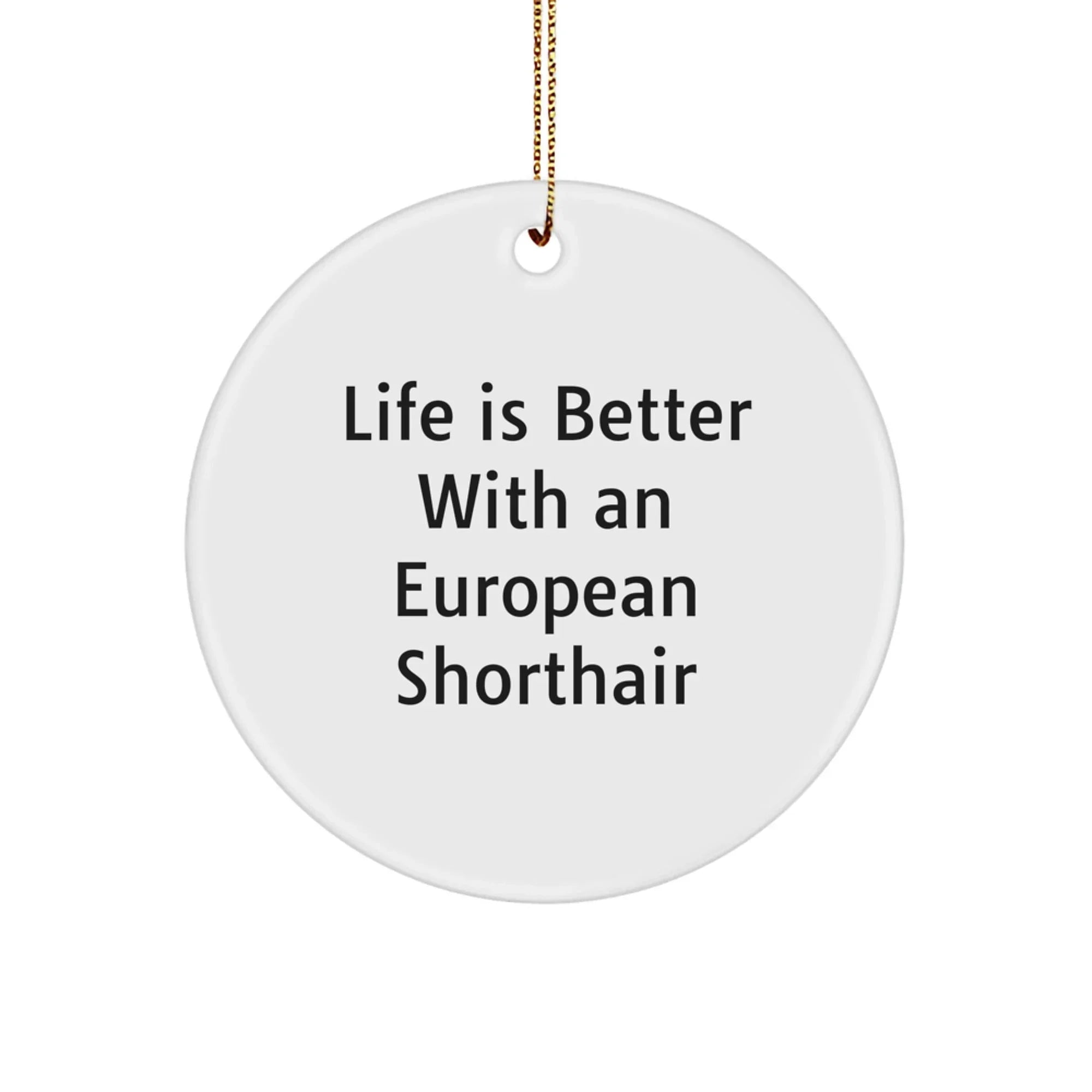 Funny European Shorthair Cat Circle Ornament Gifts for Friends from Men - Life Is Better With An European Shorthair Christmas Unique Gifts