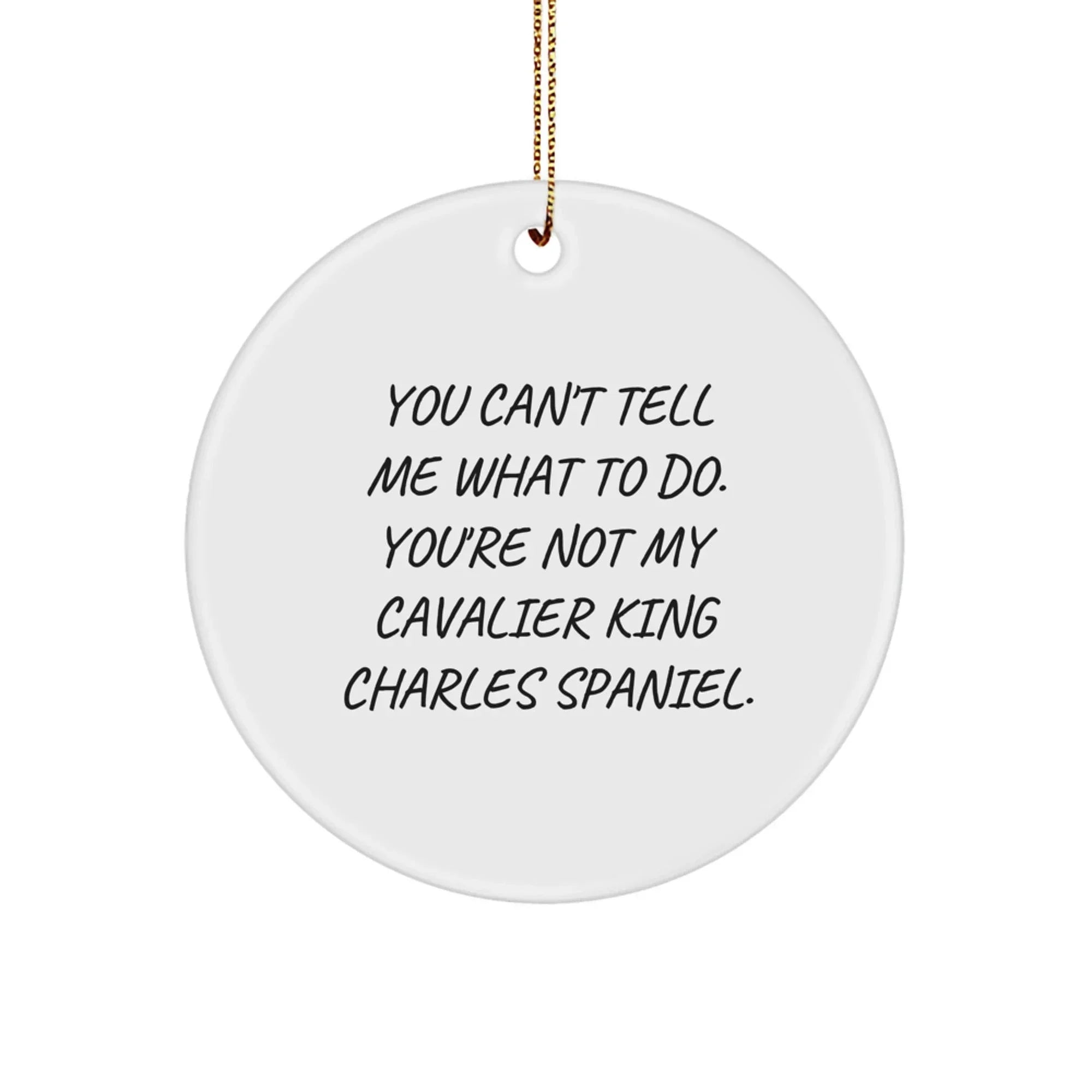 Cavalier King Charles Spaniel Dog Christmas Circle Ornament Funny Quote Gifts from Friends for Family