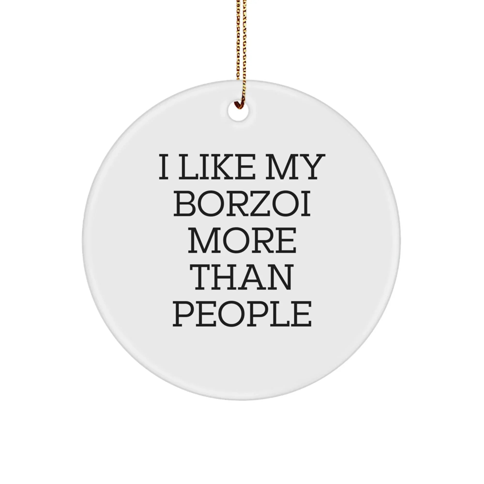 Funny Borzoi Dog Circle Ornaments for Borzoi Dog Lovers, Gifts from Friends, Family, or Coworkers to Friends, Family, or Coworkers - Borzoi Dog Christmas Unique Gifts
