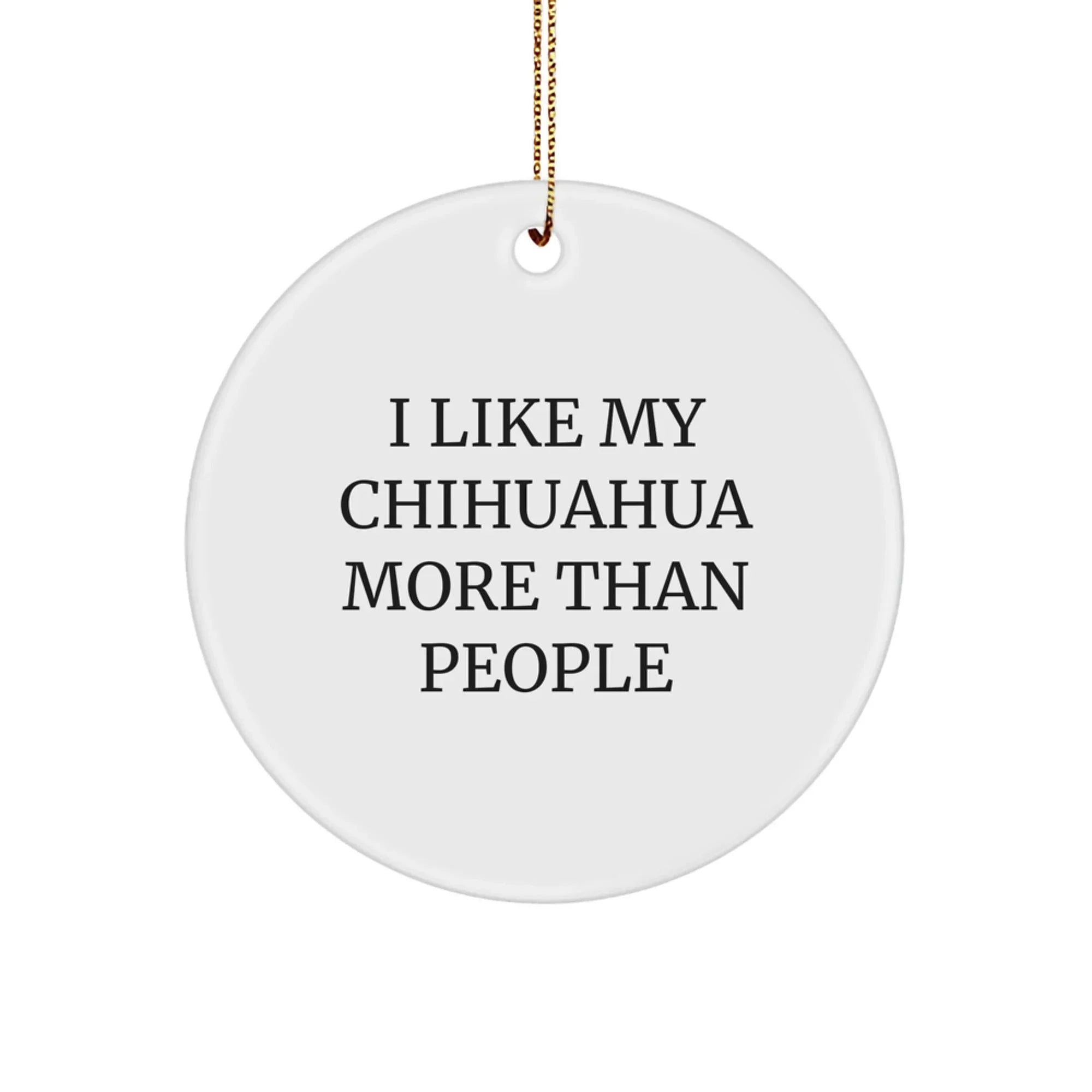 Charming Gifts from Family to Family, Unique Chihuahua Dog Christmas Ornaments, Funny Quote 'I Like My Chihuahua More Than People'