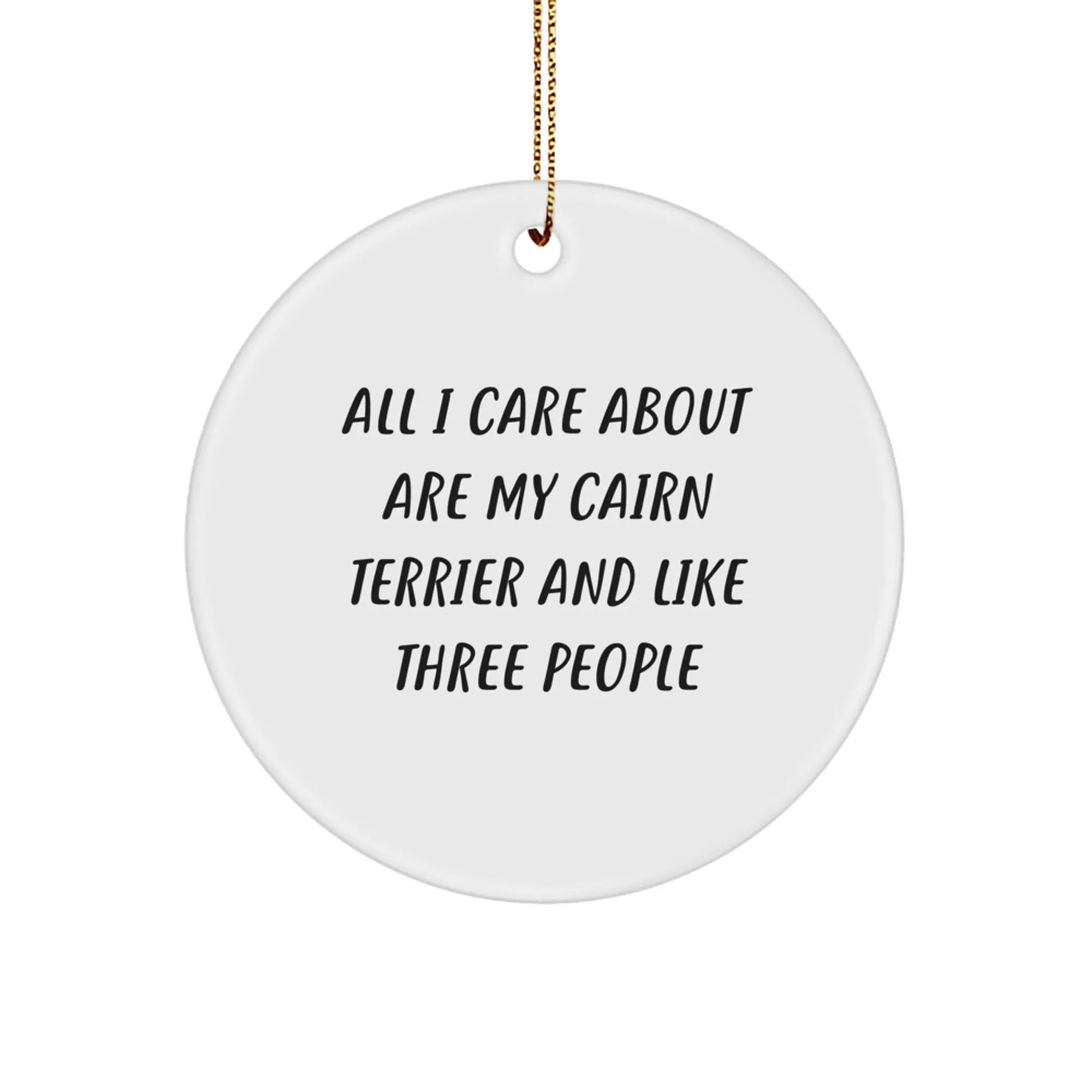 Funny Cairn Terrier Dog Christmas Unique Gifts for Men Women Friends Family Circle Ornament - Image 1