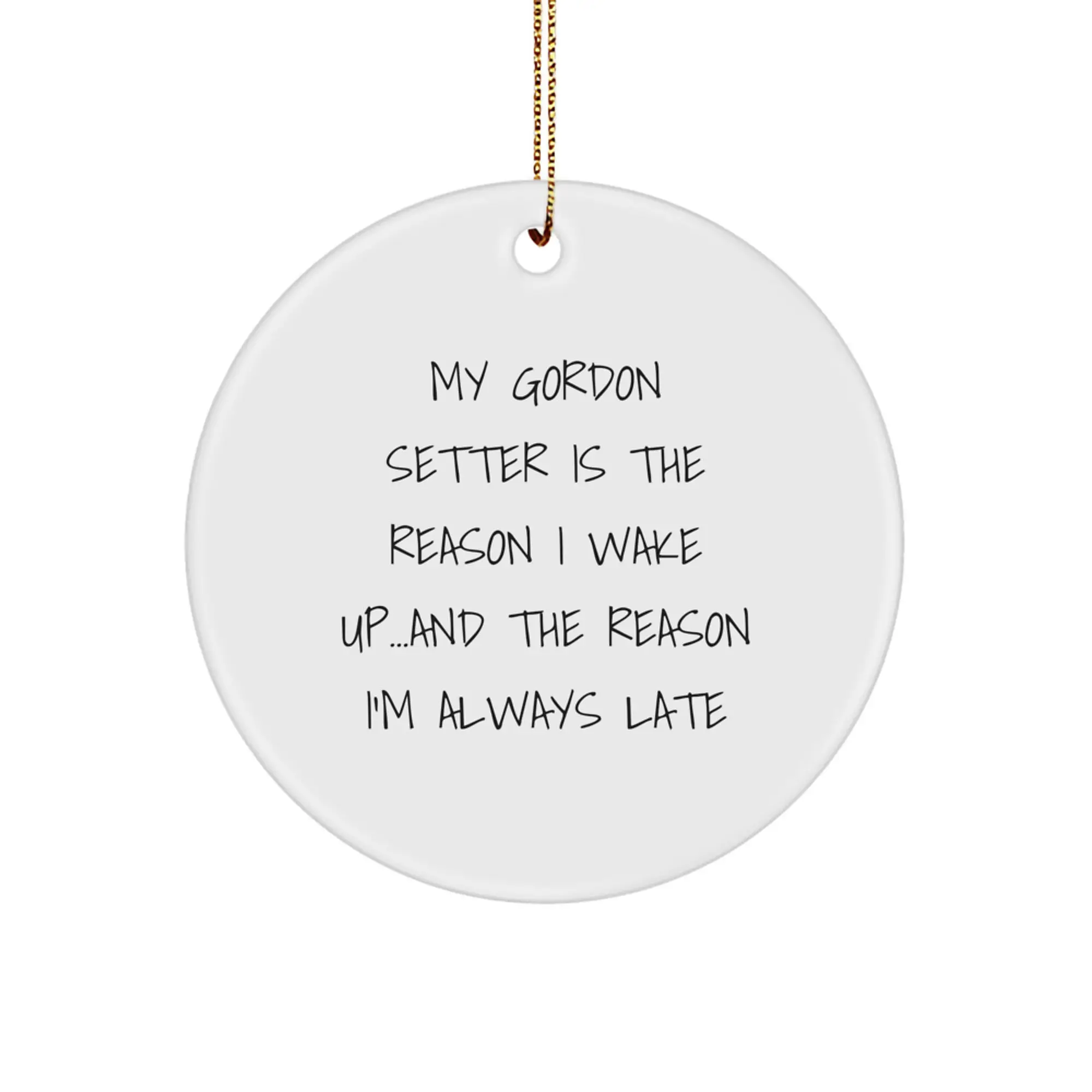 Gordon Setter Dog Lover Gifts from Friends for Family - Funny Circle Ornament for Christmas Unique Presents - Image 1