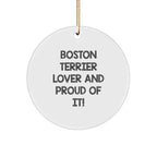 Funny Boston Terrier Dog Lover Gifts from the Heart for Christmas Unique Circle Ornaments