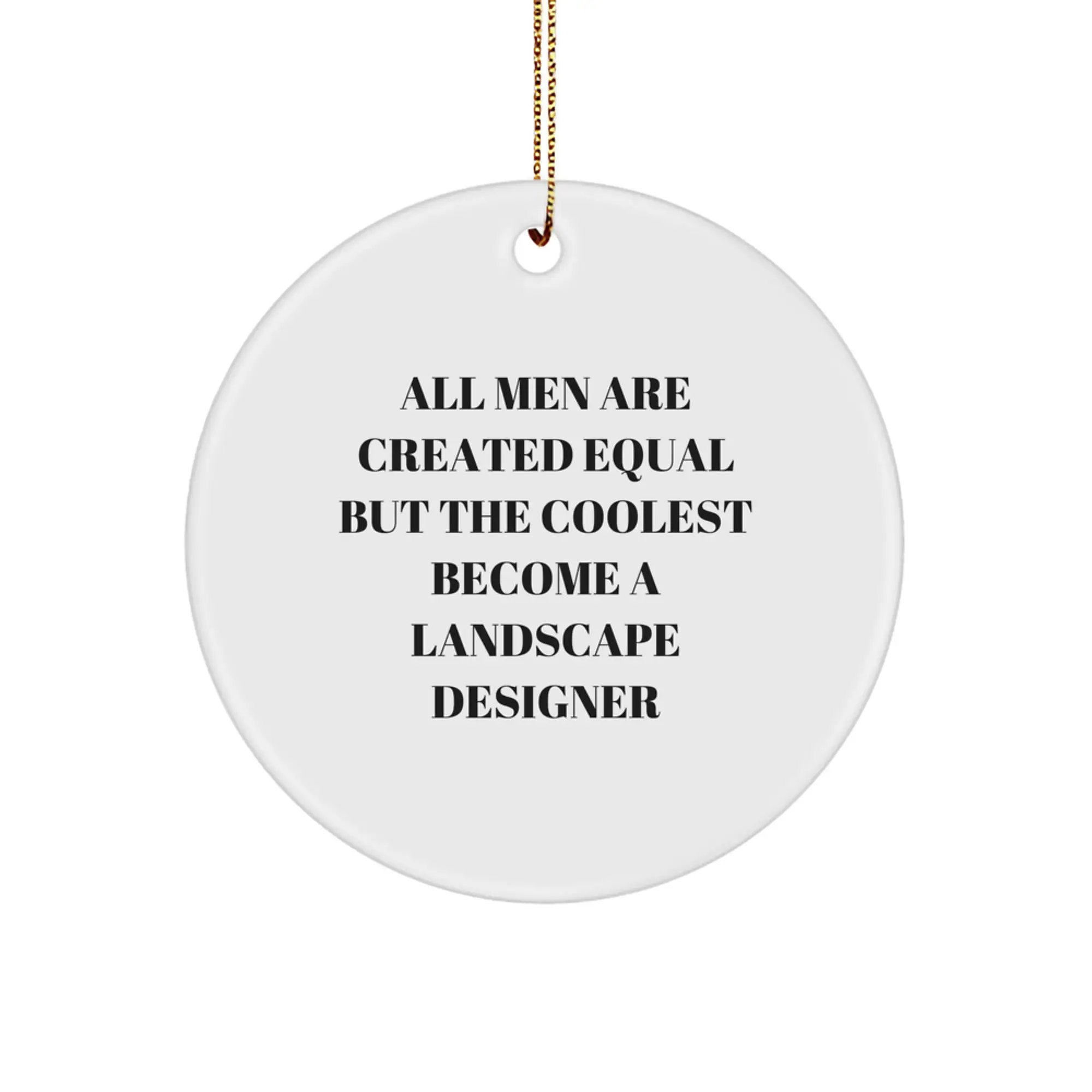 Playful Landscape Designer Circle Christmas Ornament for Friends Gift - Image 1