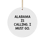 Yellowhammer State Gifts Alabama Calling Circle Ornament - Featuring The Alabama Is Calling I Must Go Quote
