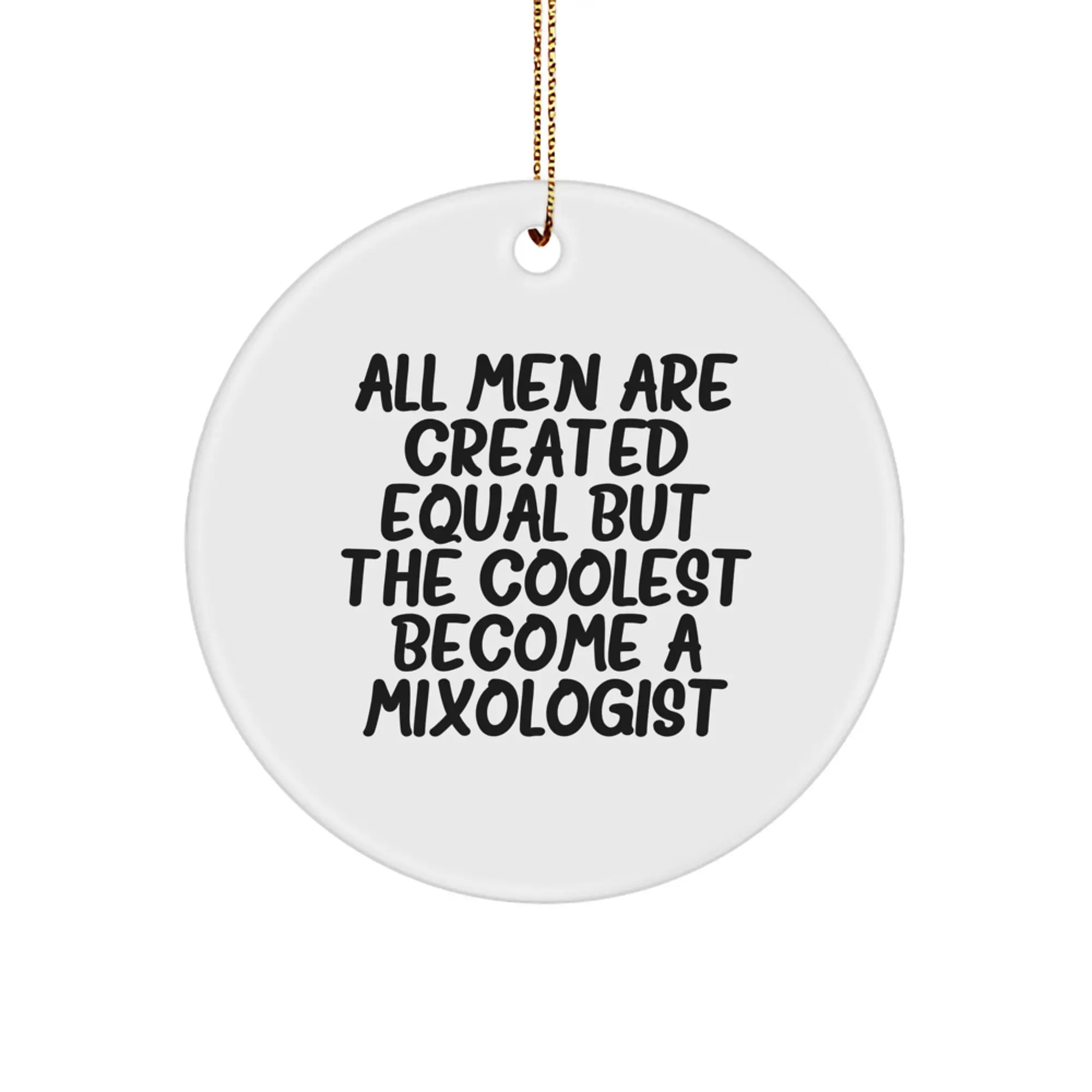 Christmas Gift for Her Mixologist Circle Ornament Holiday Keepsake - Image 1