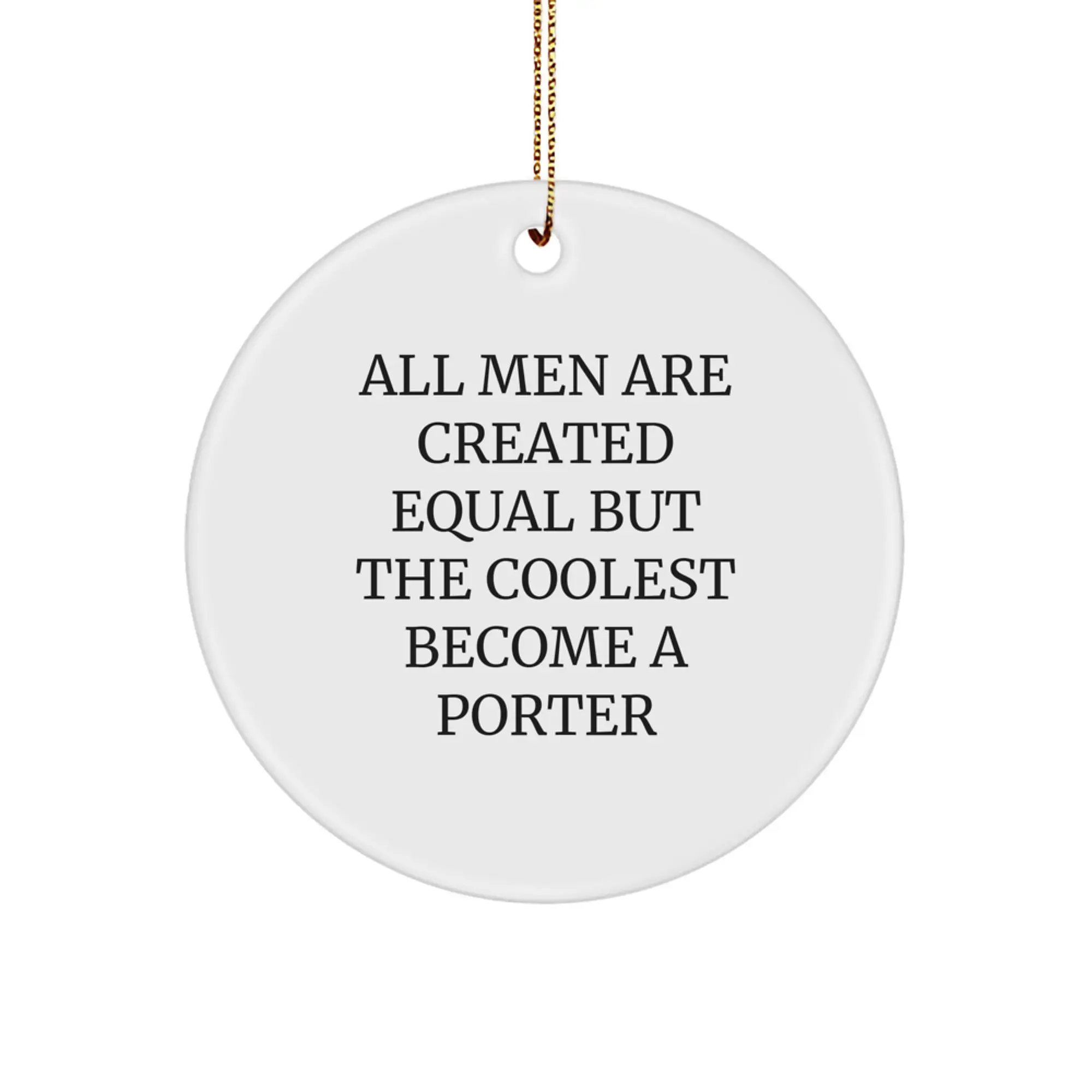 Porter Circle Ornament Idea for Coworkers – Christmas Holiday Gift - Image 1