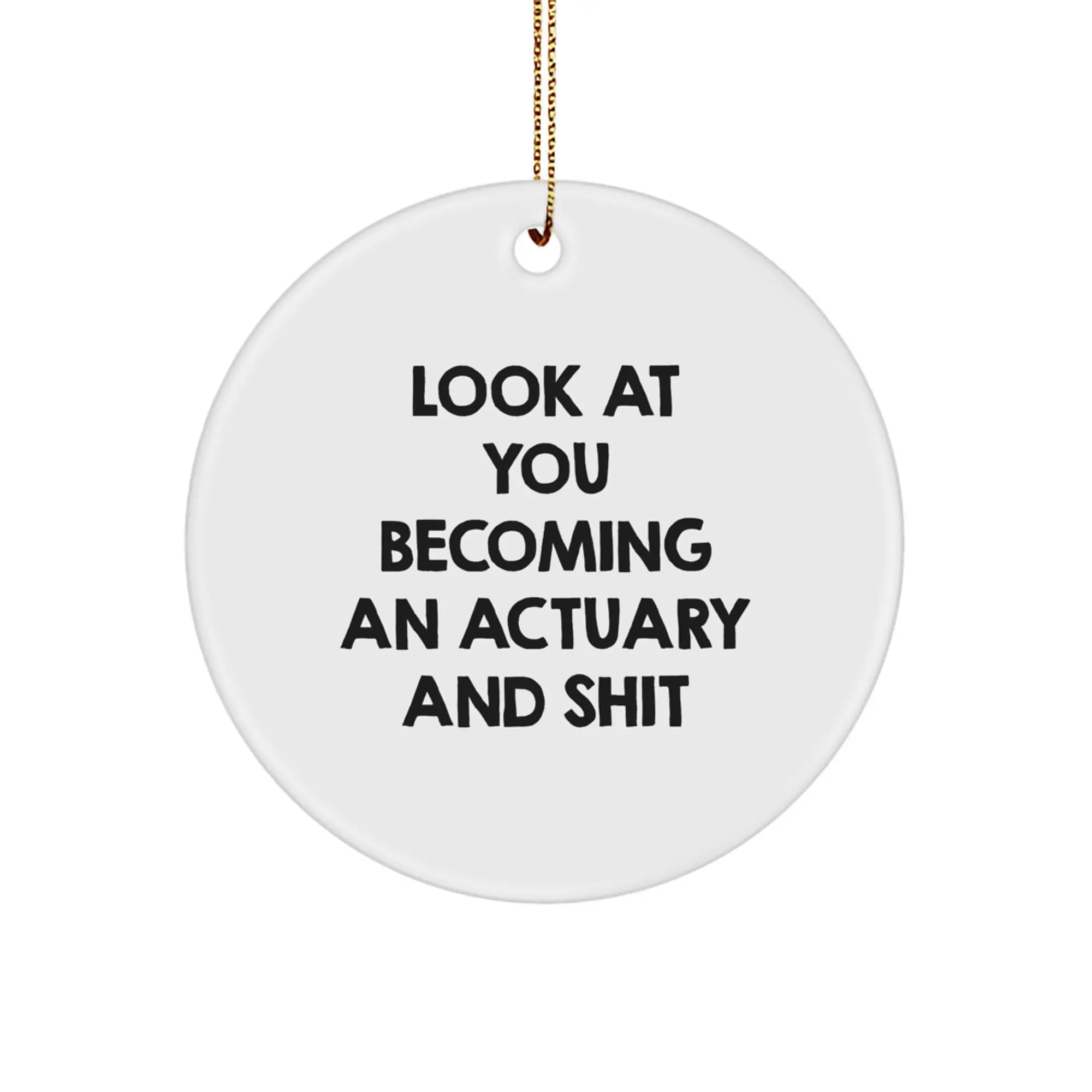 Christmas Gift Circle Ornament for Teens Surprise Actuary Quote - Image 1