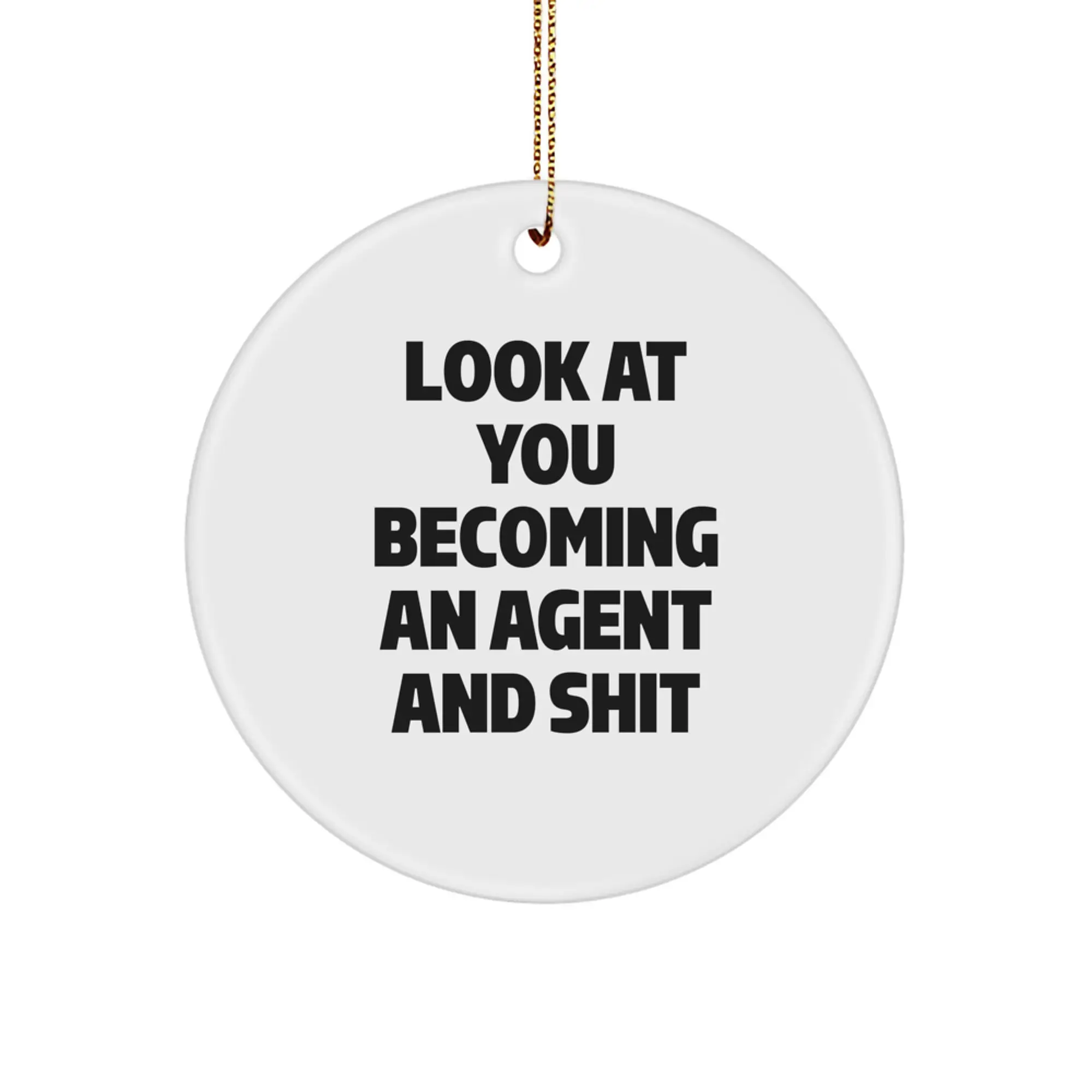 Agent Circle Ornament Christmas Gift for Coworkers Idea - Image 1