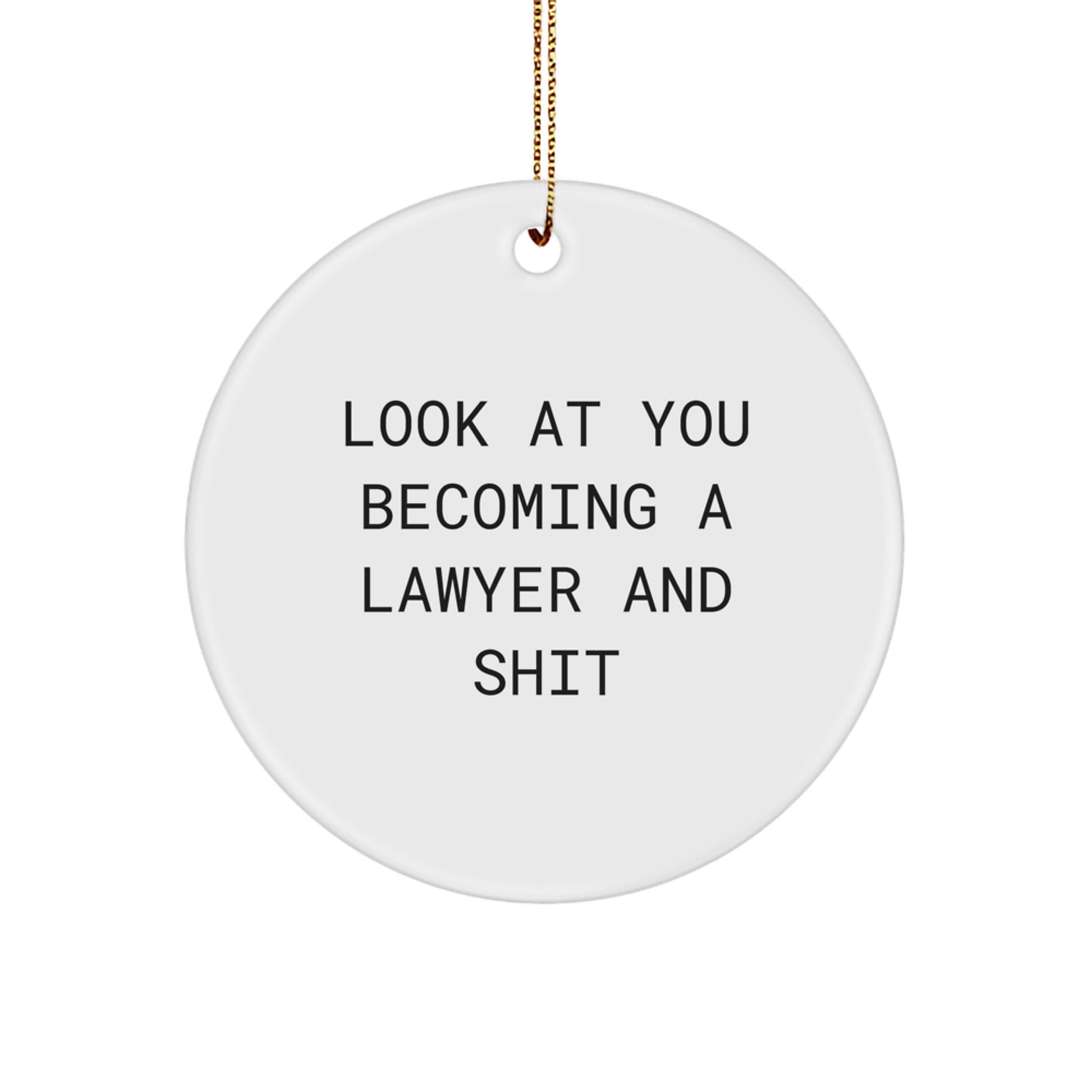 Funny Lawyer Gift Circle Ornament, 'Look At You Becoming A Lawyer And Shit', Christmas Unique Gifts for Men, Women, Friends, Coworkers, Family - Image 1