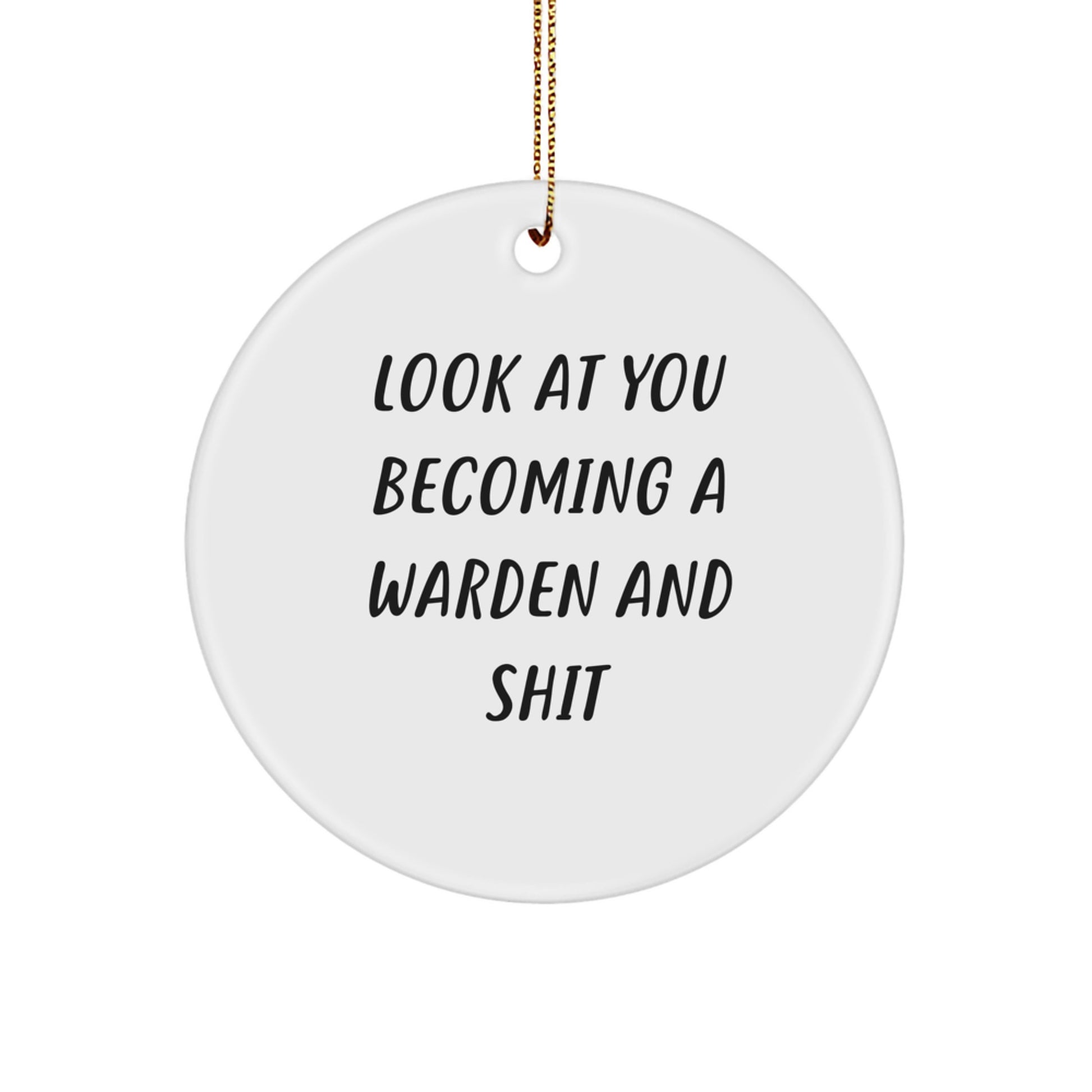 Funny Warden Circle Ornament Gifts from Men to Friends, Unique Christmas Unique Gifts for Warden Lovers, Warden - Image 1