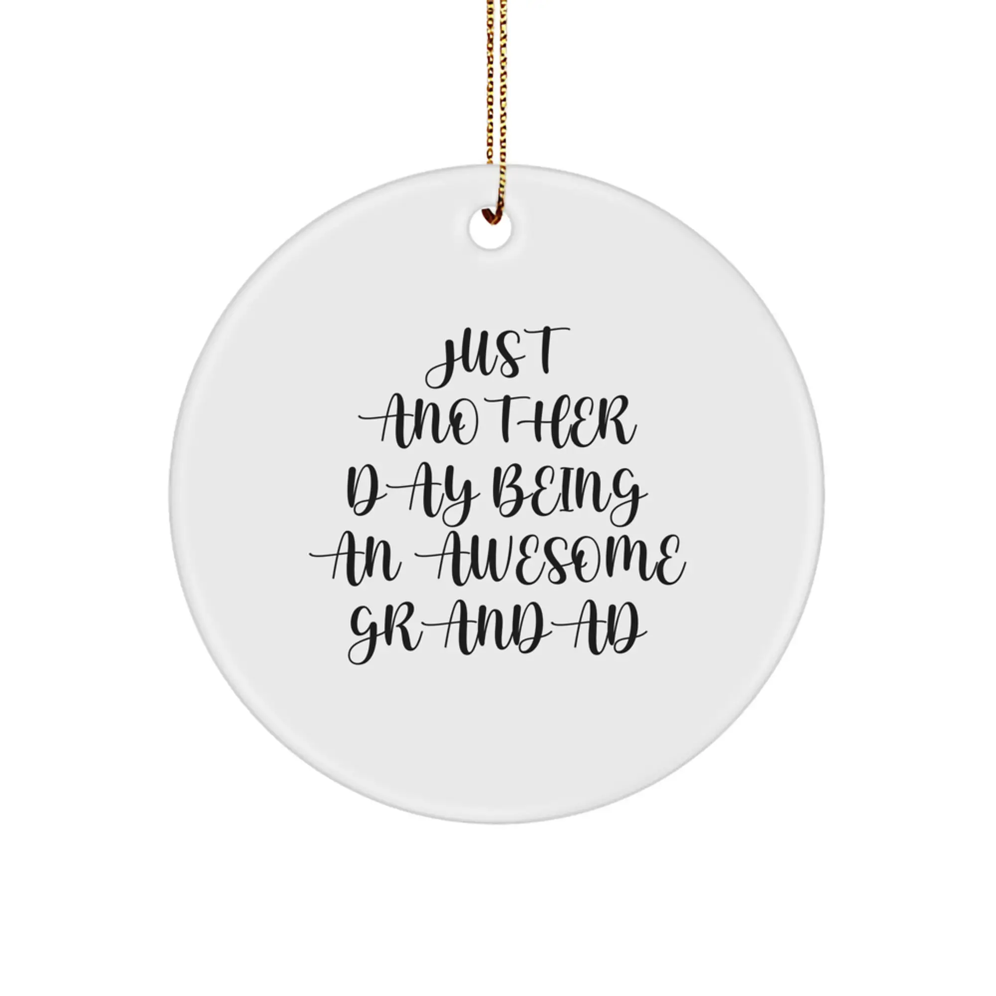 Cheerful Grandad Novelty Circle Christmas Ornament for Friends Gift - Image 1