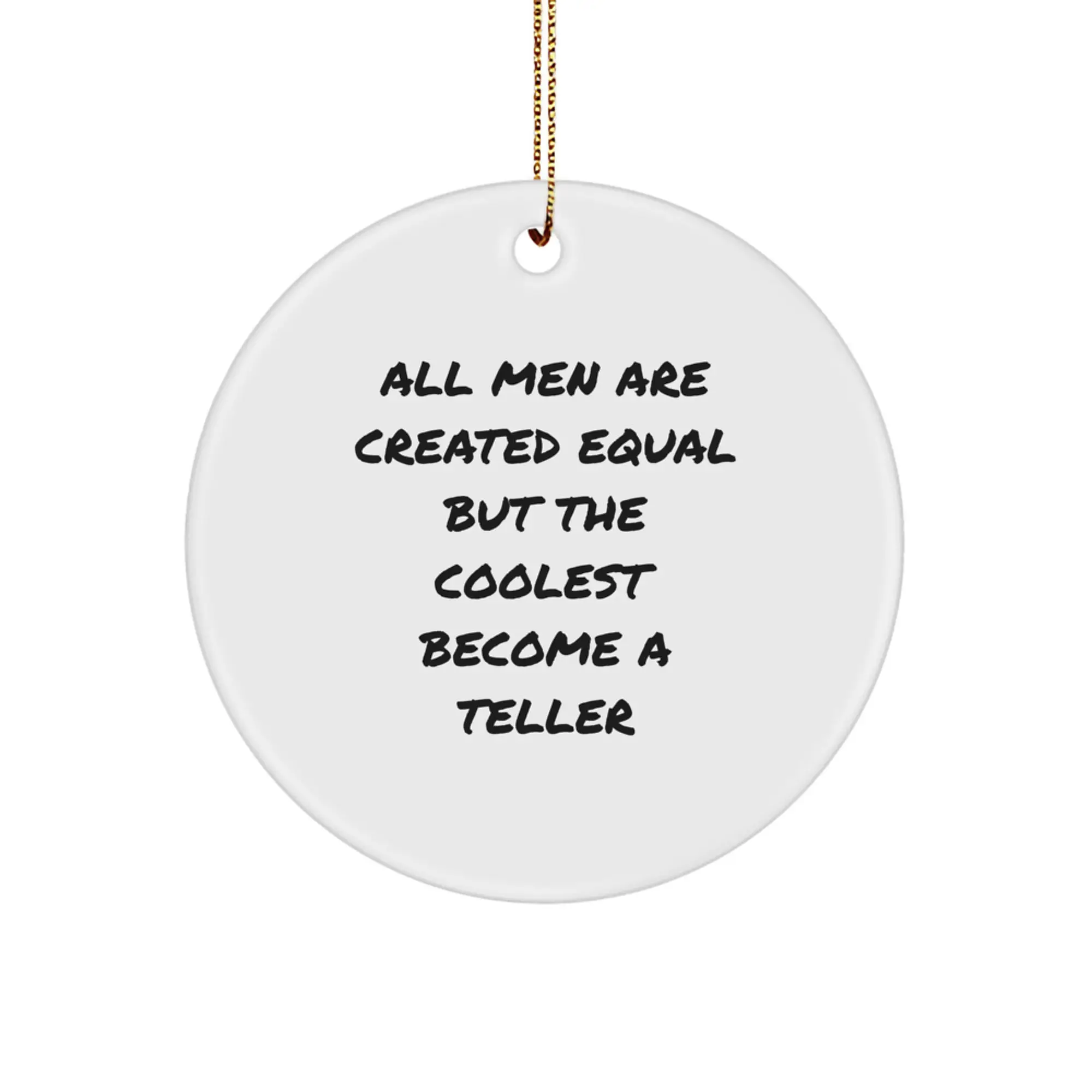 Novelty Teller White Circle Christmas Ornament for Friends Holiday Gift - Image 1