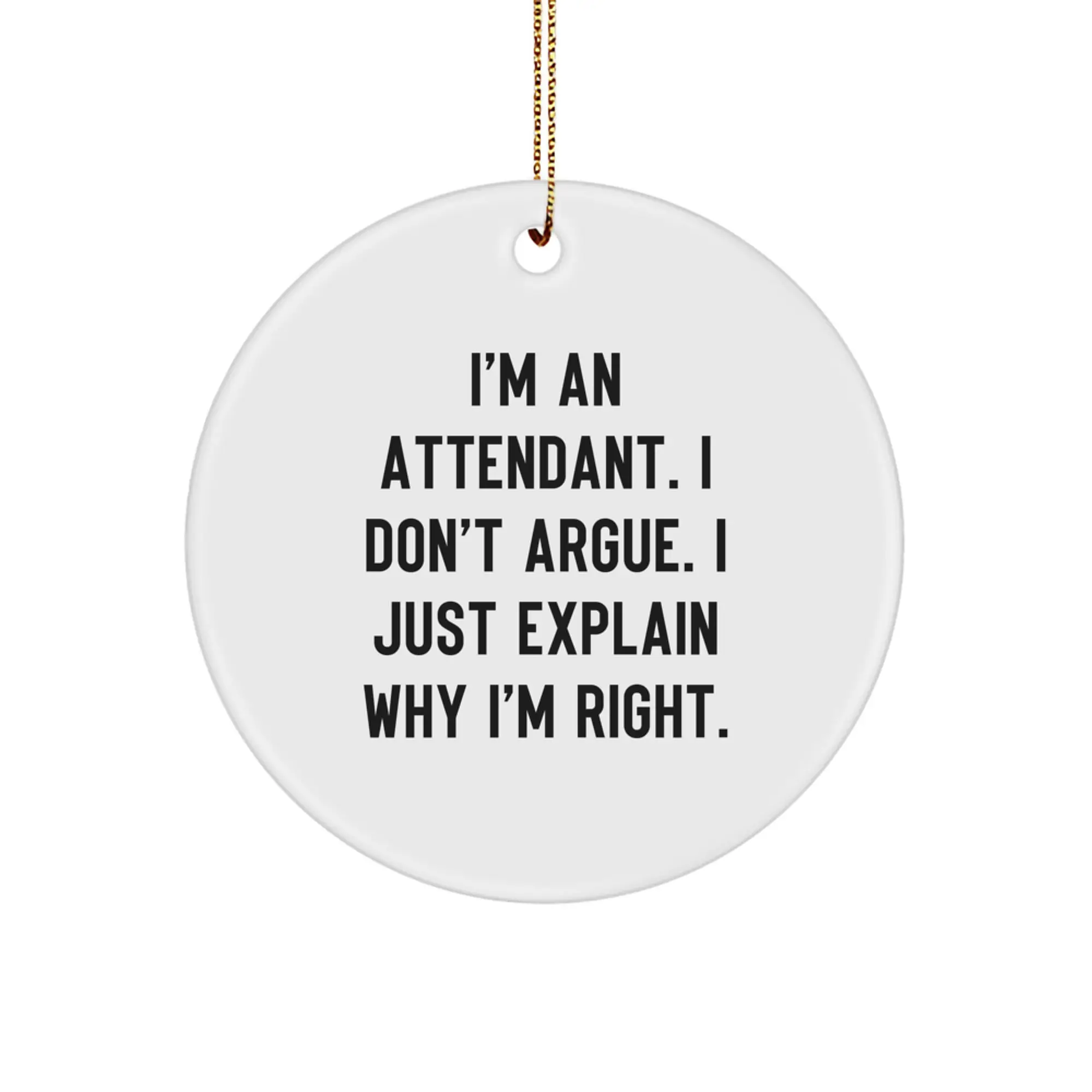 Funny Christmas Attendant Gifts for Attendants - Circle Ornament Gifts from Family - Image 1