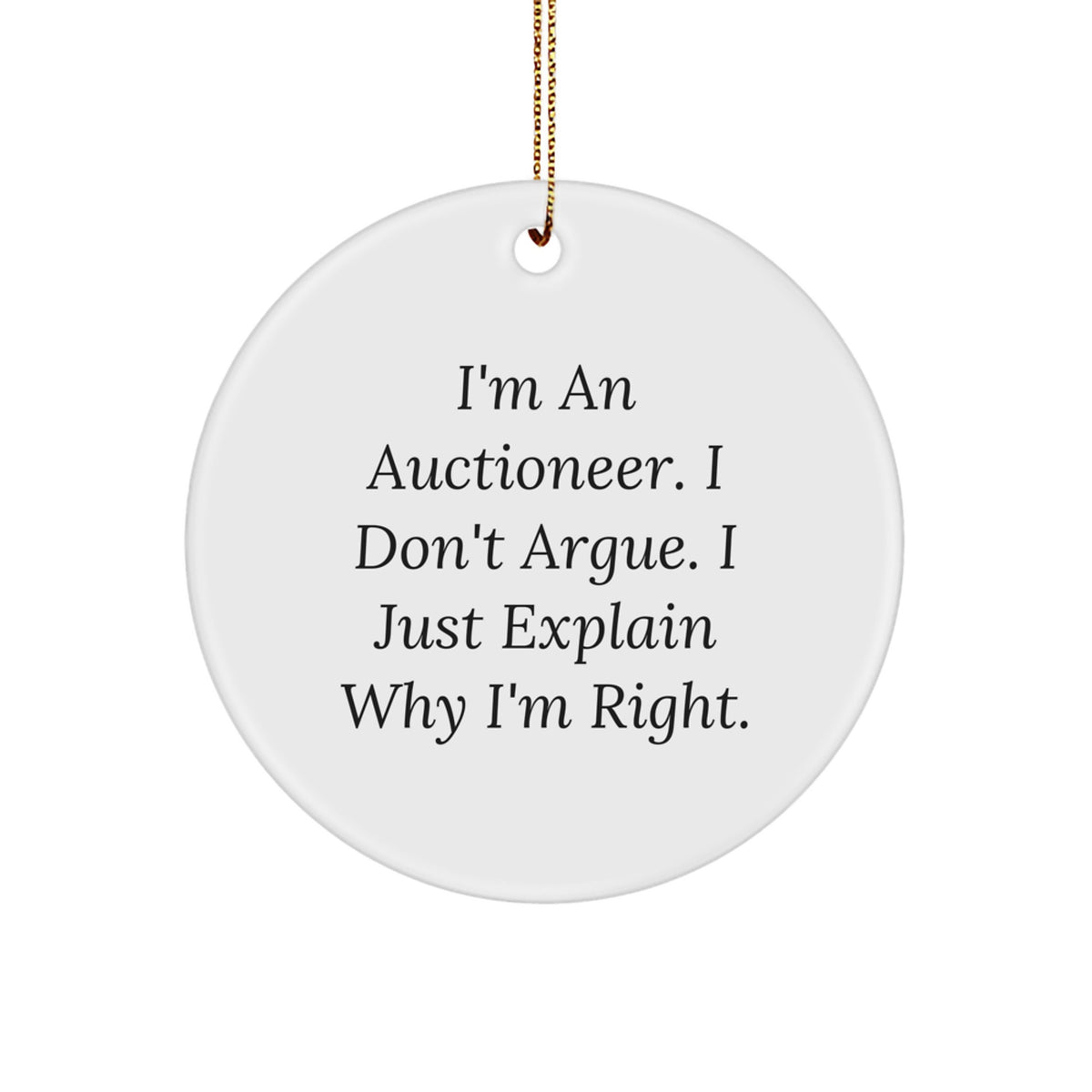 Auctioneer Christmas Ornament Gift A Funny Holiday Keepsake for Kids - Image 1