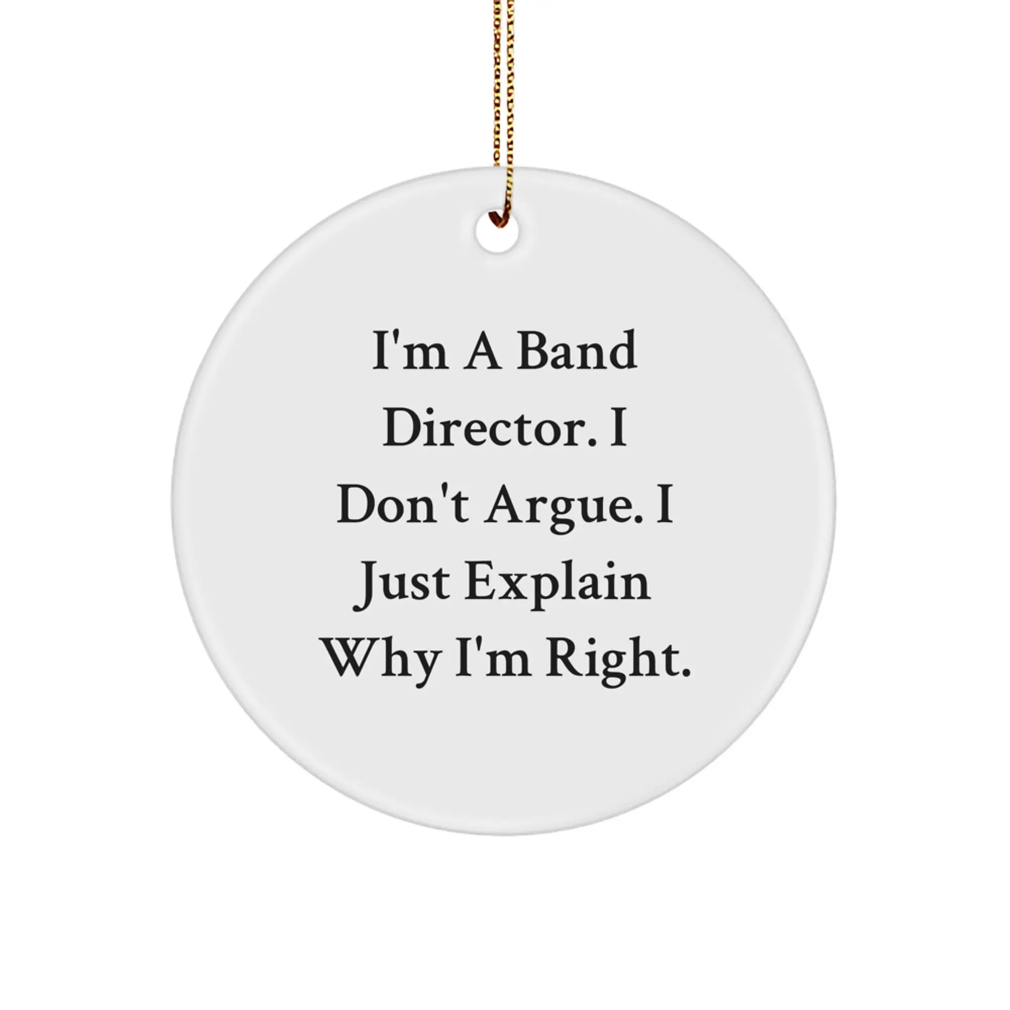 Funny Band Director Gifts from Men to Friends for Christmas Unique Circle Ornament - Image 1