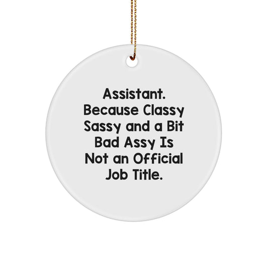 Funny Assistant Gifts, Classy Sassy Circle Ornaments, Unique Christmas Memorable Presents for Assistant Friends from Men, Women, Coworkers, Family - Image 1