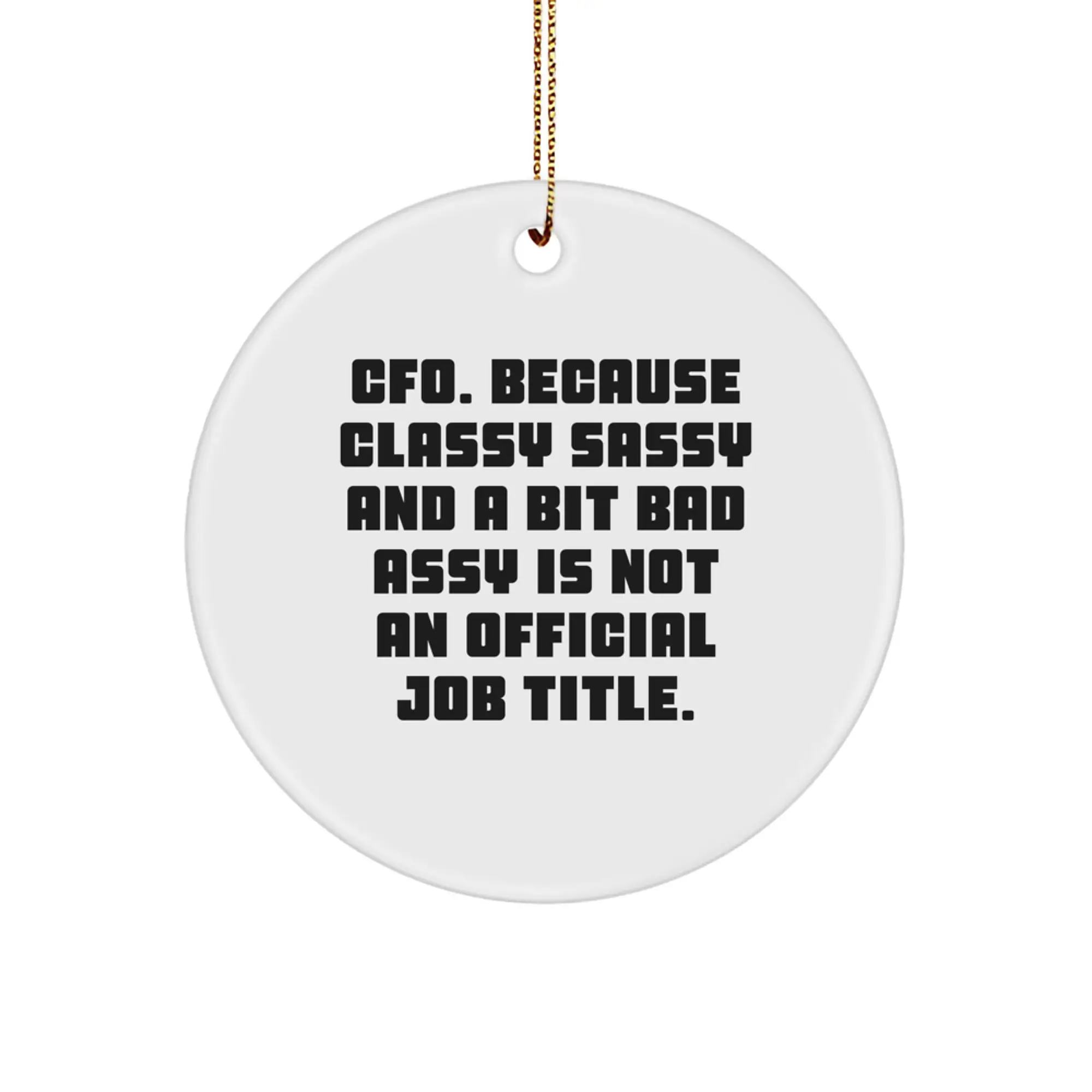 Funny CFO Gifts for CFOs, Circle Ornament with Inspirational Quote, Gifts from Friends or Coworkers for Men or Women this Christmas - Image 1