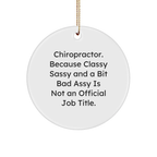 Chiropractor Funny Christmas Circle Ornament Gifts from Family - Inspirational Quote, Perfect Chiropractor Office Decor, Unique Chiropractor Gifts for Her - Image 1