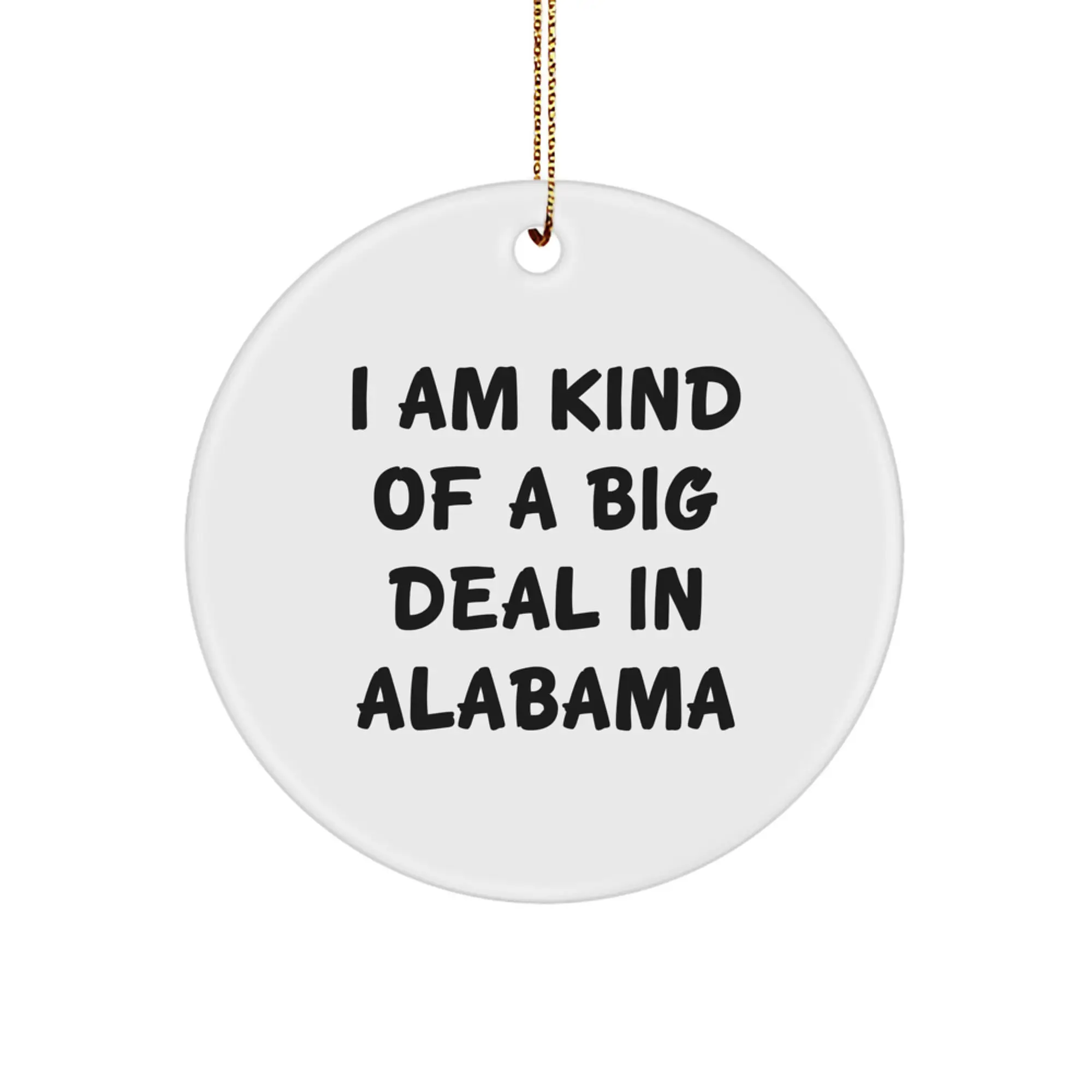Alabama Circle Ornament Keepsake for Him Surprise Christmas Gift - Image 1