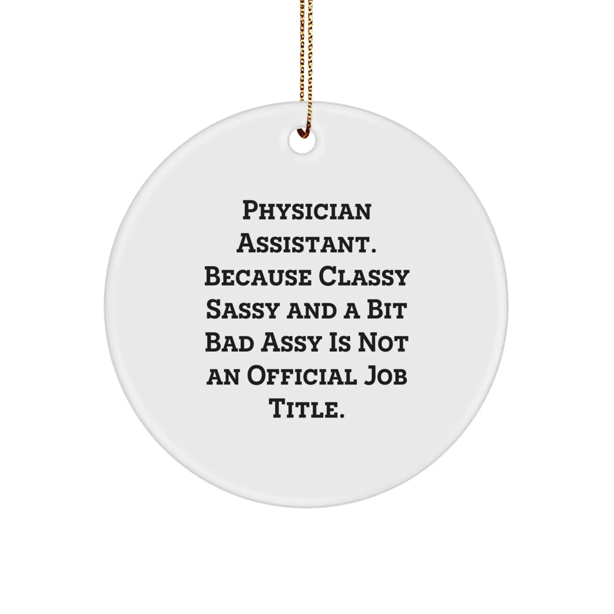 Funny Physician Assistant Gifts for Her - Cute Circle Ornament with Inspirational Quote, Ideal Gifts from Friends to Family Members, Unique Christmas Decorations