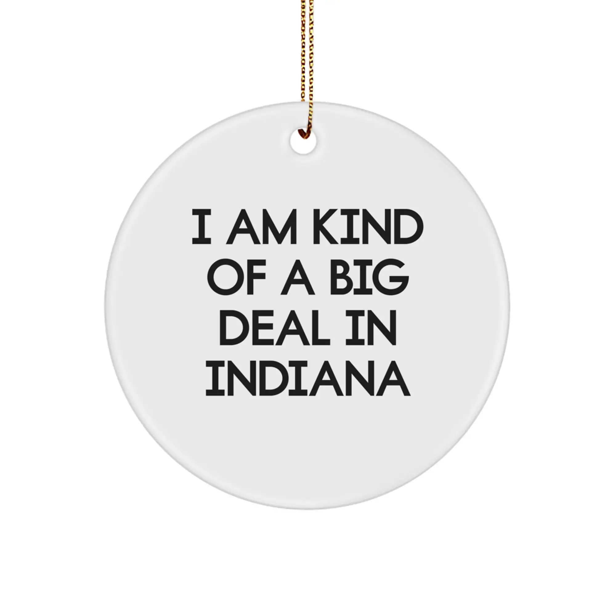 Indiana Gifts for Indiana Lovers - Funny Circle Ornament with I Am Kind Of A Prime Selection In Indiana Quote - Gifts from Friends and Family - Christmas Unique Gifts - Image 1