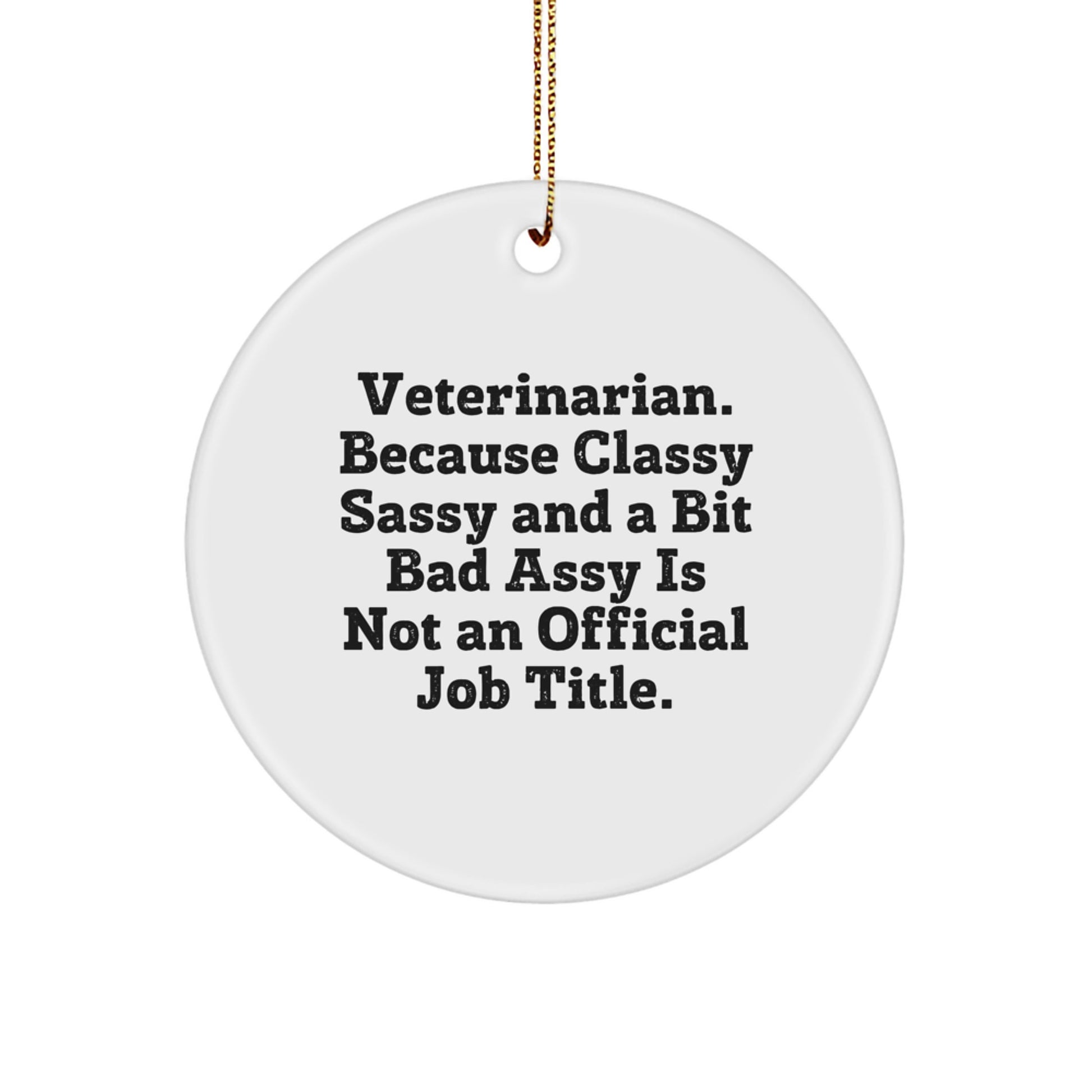 Funny Veterinarian Gifts, Circle Ornaments with Veterinarian Quote, Unique Christmas Memorable Presents for Veterinarians from Friends and Family - Image 1