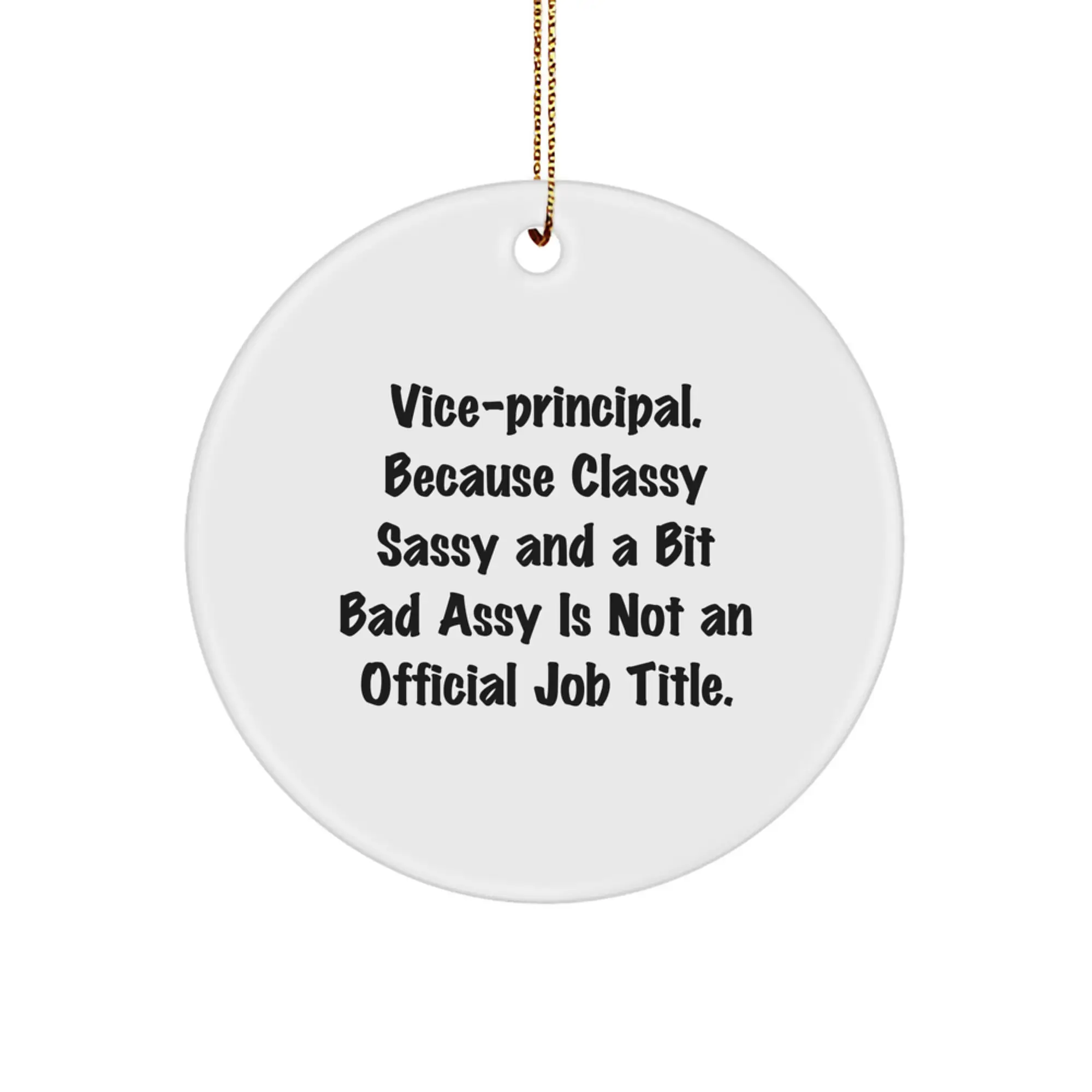Funny Vice-principal Gifts from Friends for Christmas - Vice-principal Circle Ornament - Sassy Vice-principal Quote - Image 1