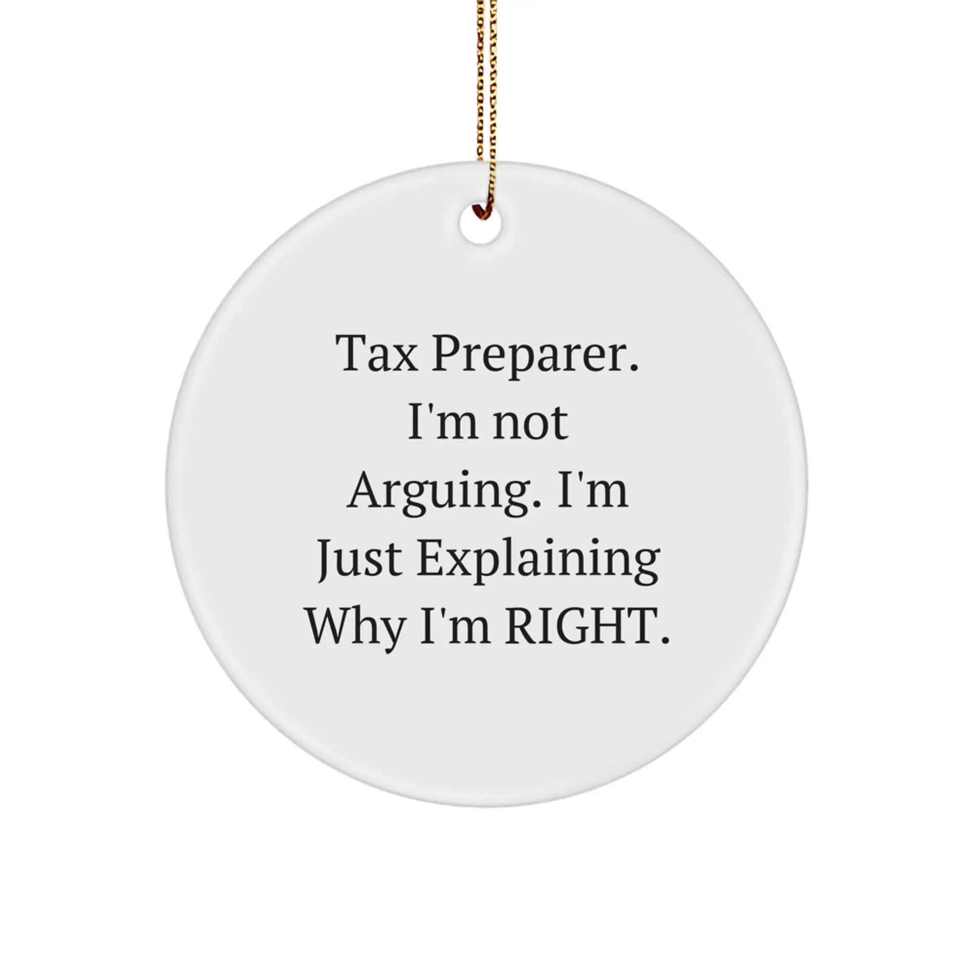 Tax Preparer Gifts from Friends - Funny Circle Ornament for Christmas Unique Gifts - Image 1