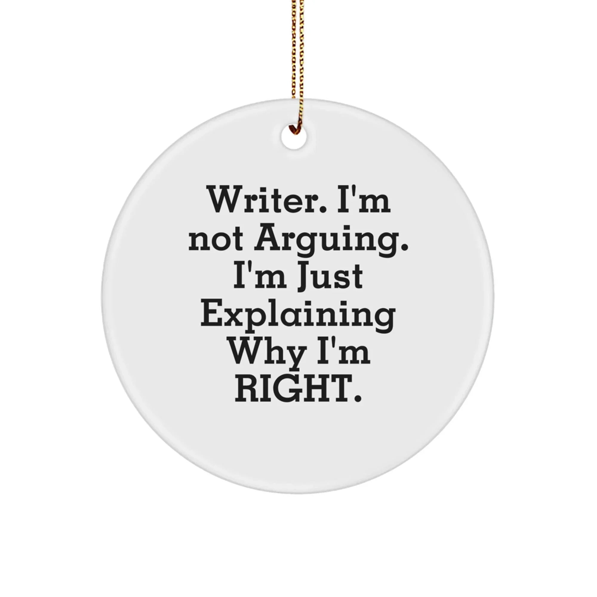 Unique Writer Gifts from Friends, Funny Writer Circle Ornament for Writers, Christmas Office Decor