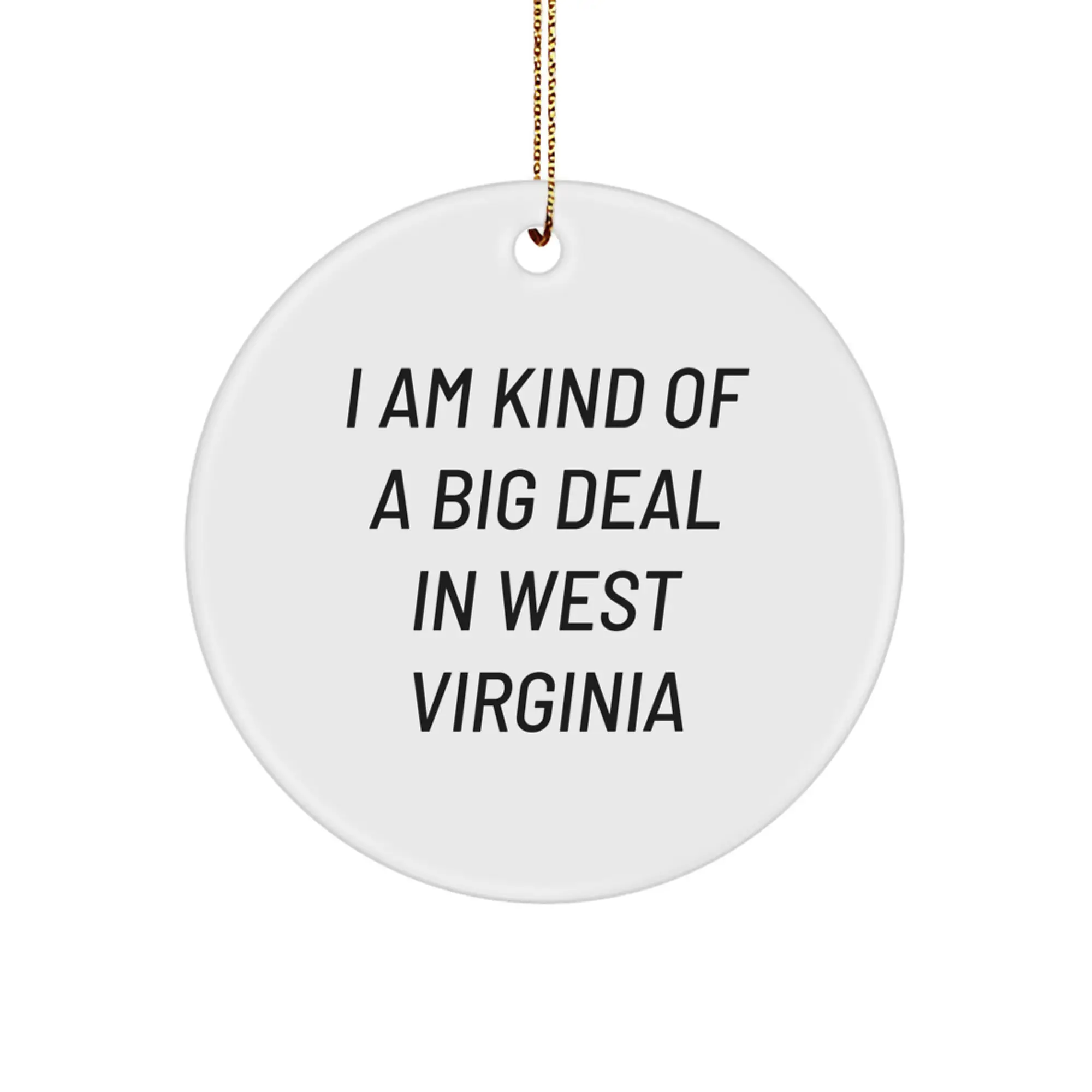 West Virginia Circle Ornament, Funny Gift for Friends, Family, or Coworkers from West Virginia, I Am Kind Of A Prime Selection In West Virginia Christmas Decoration - Image 1