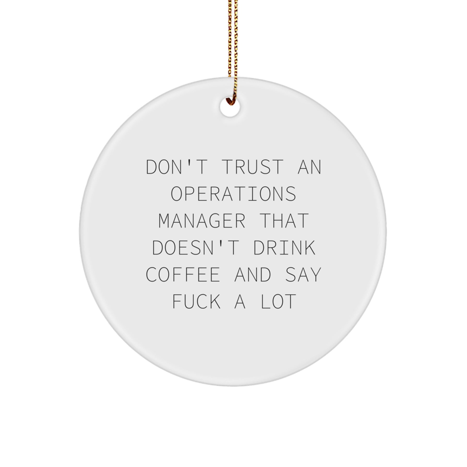 Funny Operations Manager Gifts from Friends, White Circle Ornament with Sassy Quote, Unique Christmas Unique Gifts for Operations Manager - Image 1