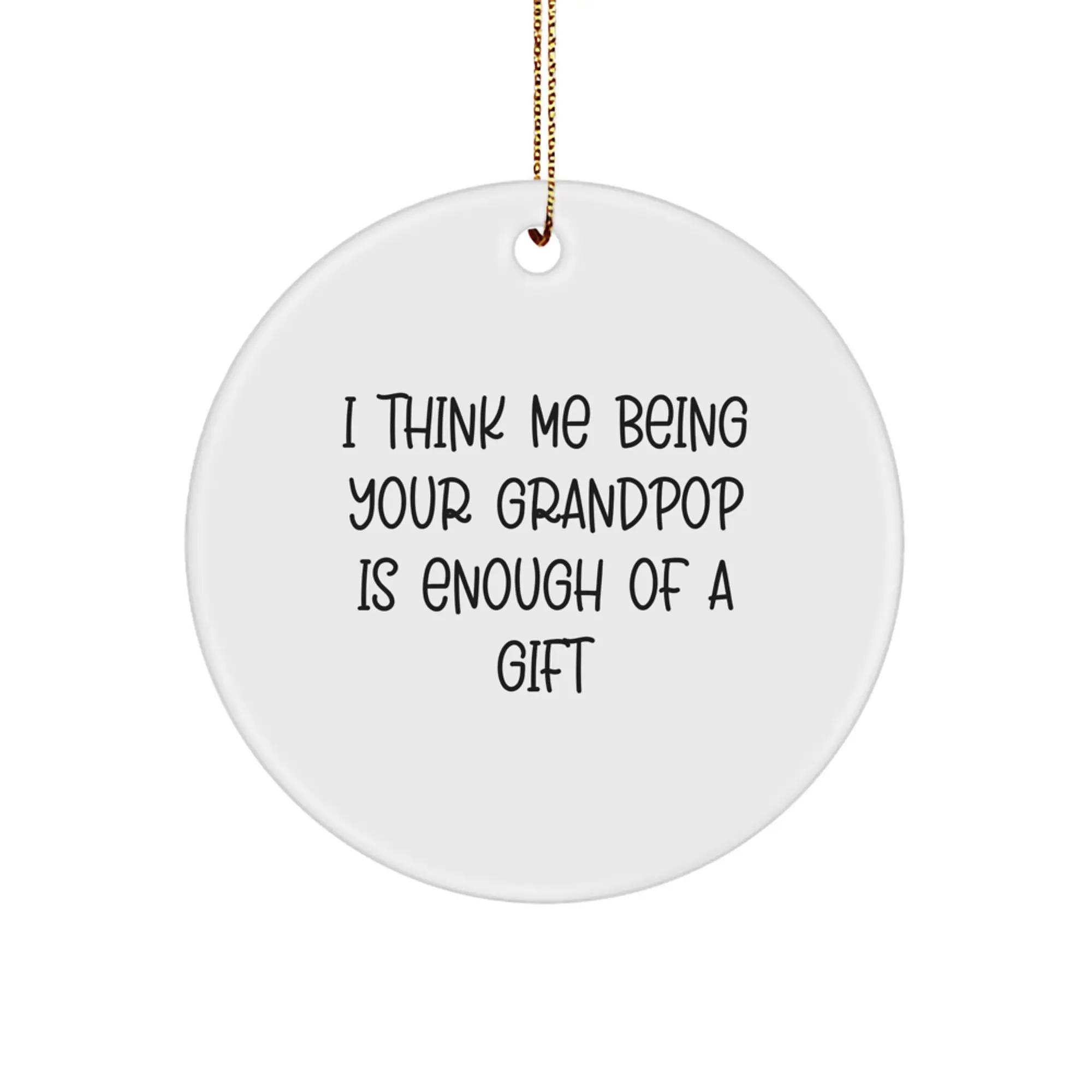 Favorite Grandpop Christmas Ornament Gift for Kids - I Think Me Being - Image 1