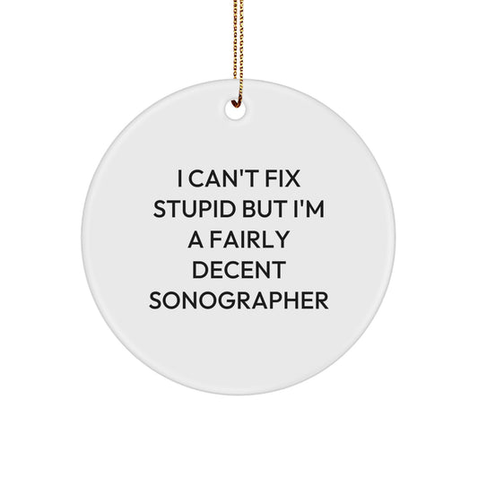 Funny Sonographer Gifts from Family, Friends, or Coworkers - Unique Circle Ornament for Men, Women, or Sonographer - Image 1