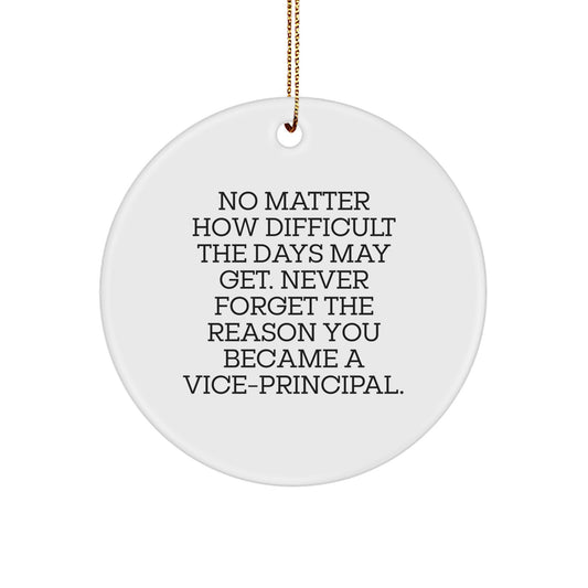 Funny Vice-principal Gifts, Christmas Unique Circle Ornaments with Inspirational Quotes, Gifts from Men, Women, Family to Vice-principal, Men, Women, Friends - Image 1