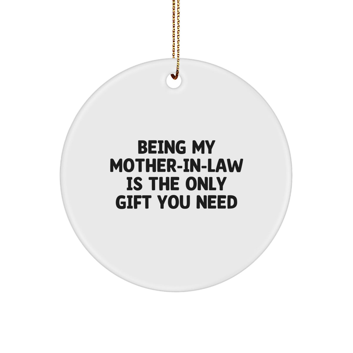 Christmas Gift for Her White Mother-in-Law Circle Ornament Present - Image 1